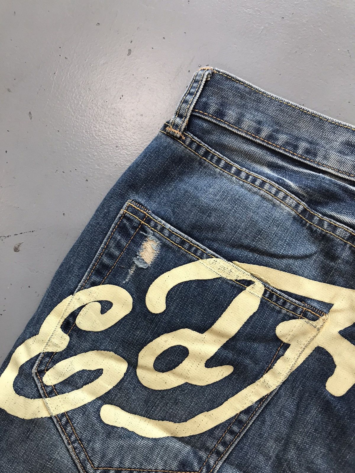 Ed Hardy × Vintage Vintage Edhardy skull 💀 embroidered denim jort Size US 32 / EU 48 - 10 Thumbnail