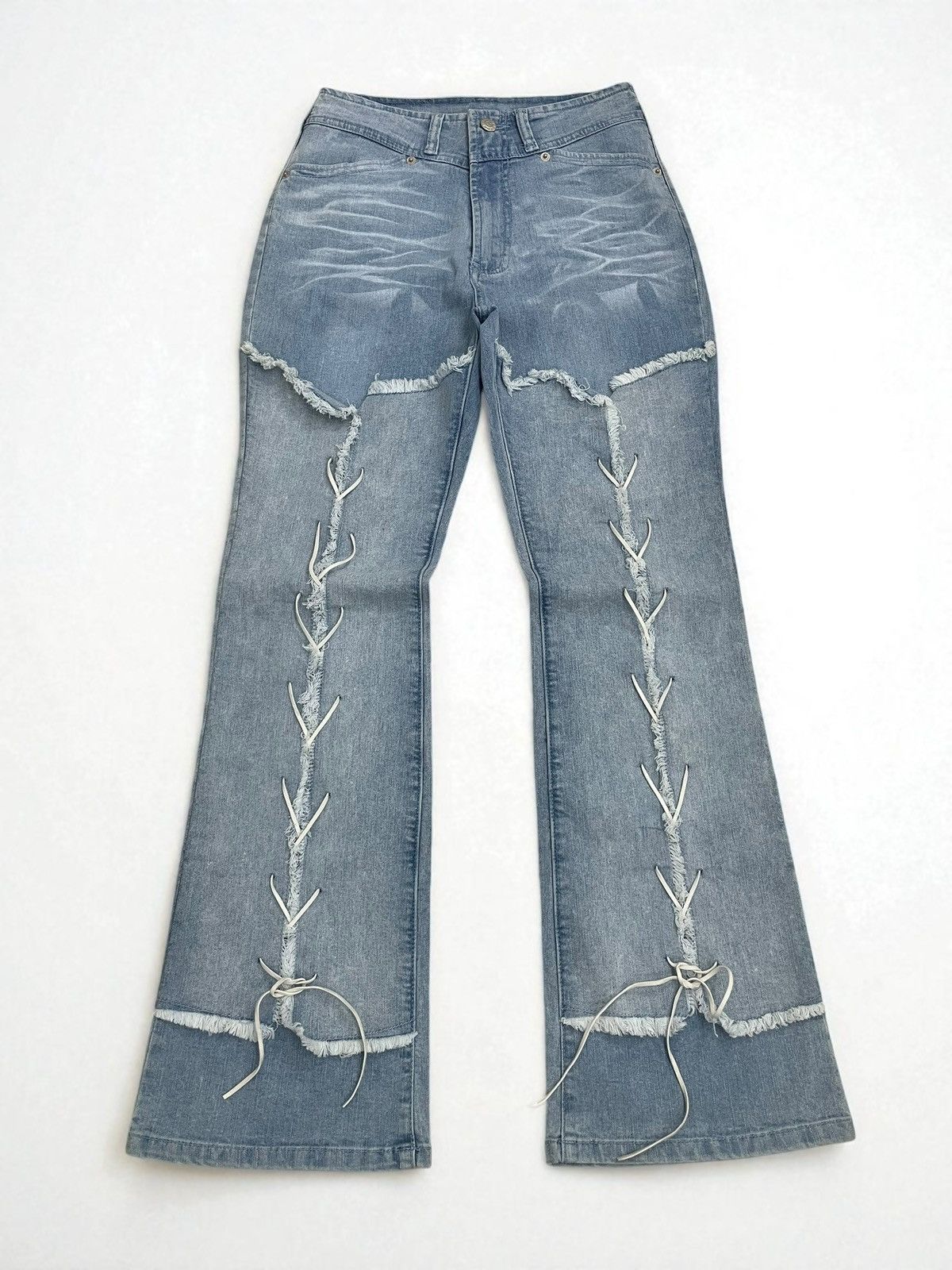 Other JB Tornado Mart Lace Style Stretch Denim Pants Size 25" / US 0 / IT 36 - 1 Thumbnail