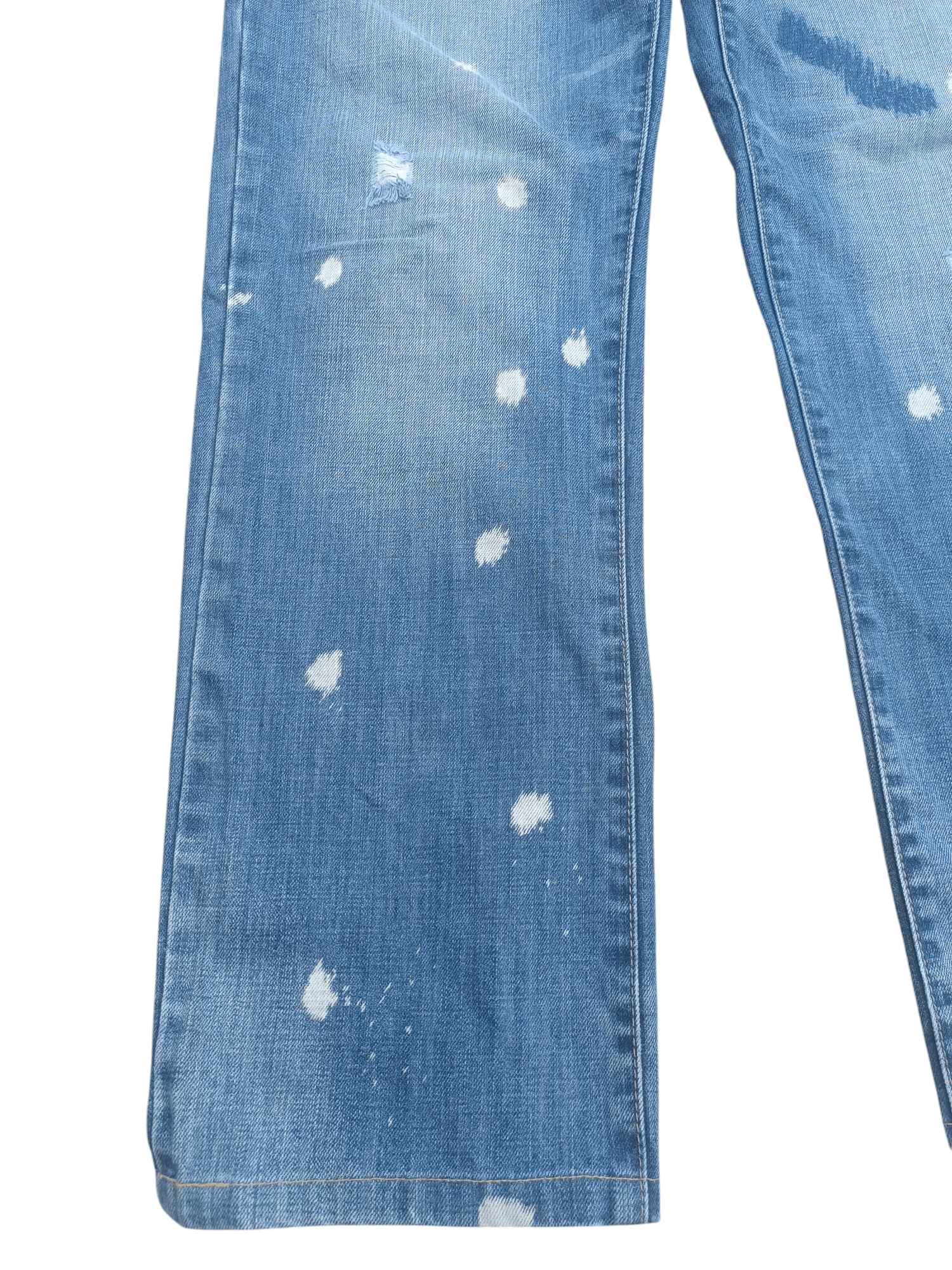 Japanese Brand × Vintage VTG BARON Splash Distressed Whiskers Faded Denim E195 Size US 34 / EU 50 - 7 Thumbnail
