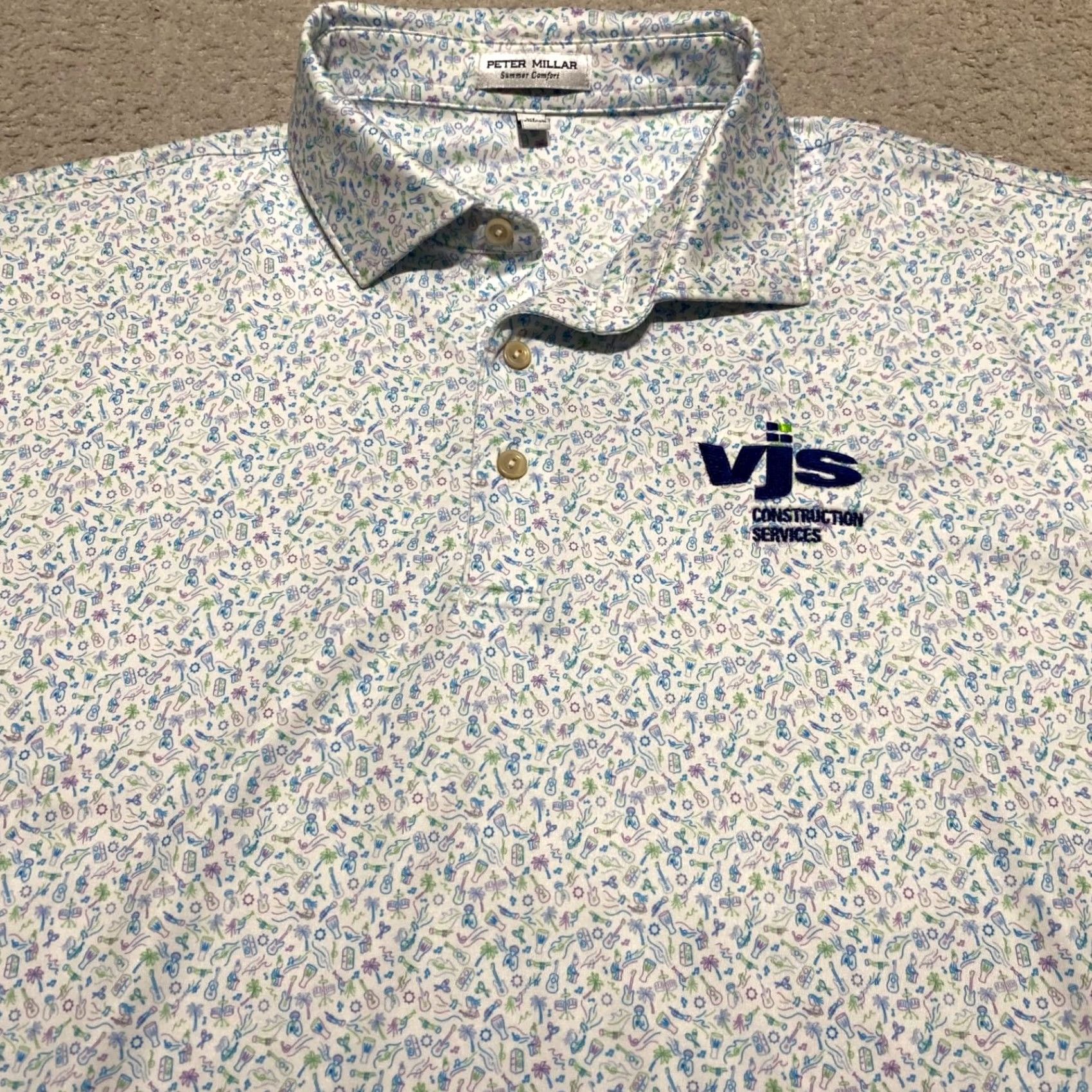 Peter Millar Peter Millar Polo Shirt Multicolor Floral Short Sleeve XL Men’s Golf Comfort Summer Breathable Lightweight Moisture Wicking Classic Golf Theme Mens Size US XL / EU 56 / 4 - 6 Thumbnail