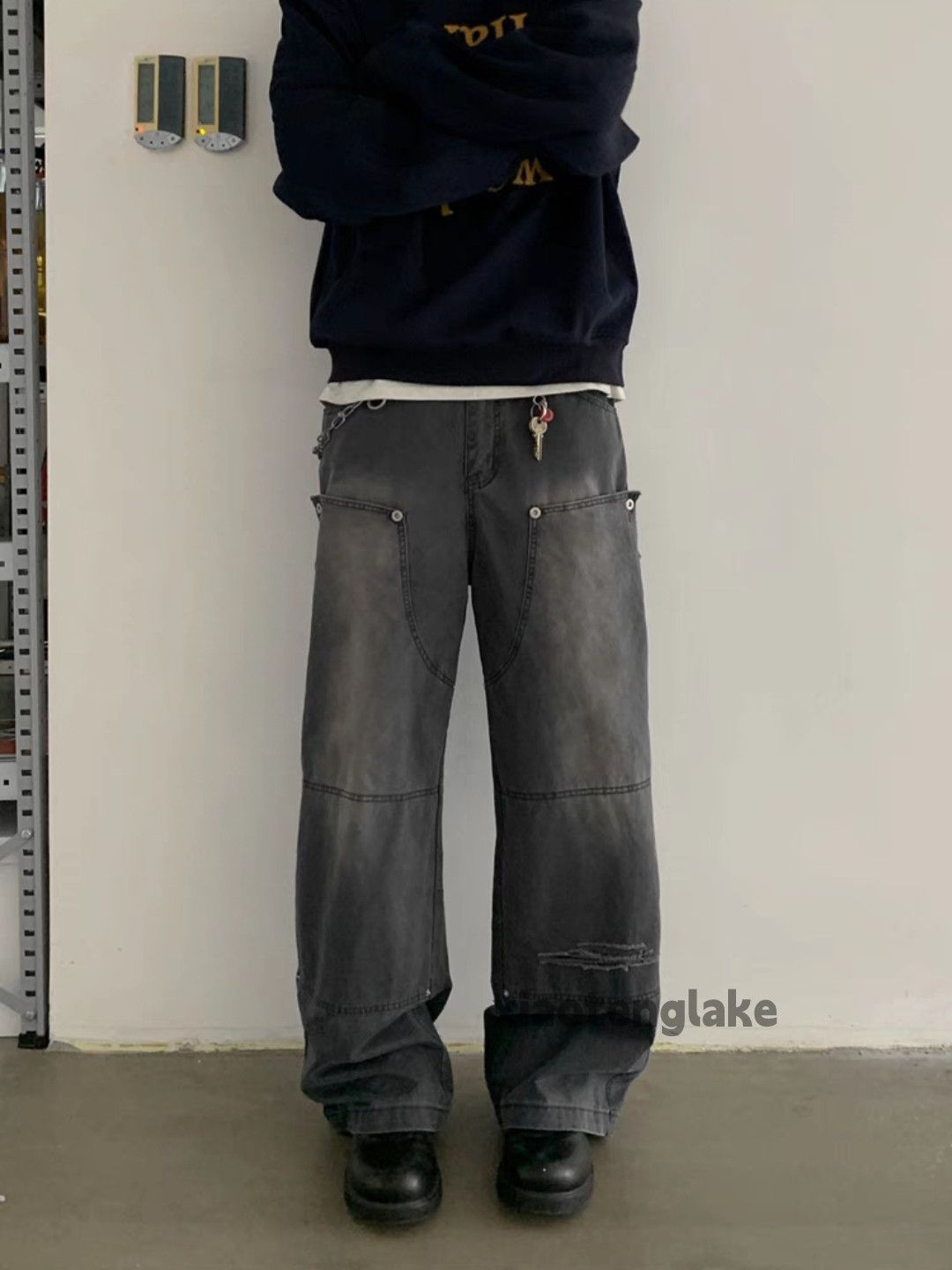 Jean × Vintage washed faded loose damaged grunge carpenter jeans Size US 32 / EU 48 - 4 Thumbnail