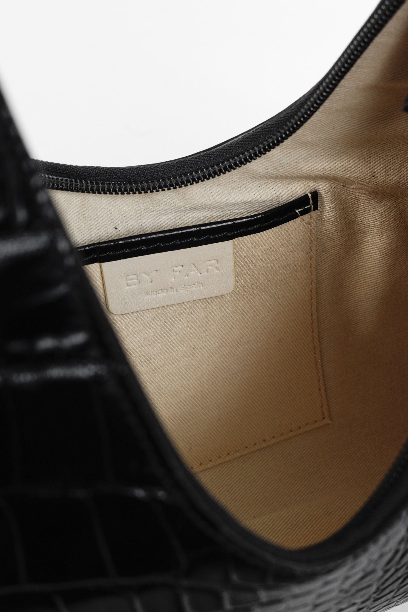 By Far BY FAR Amber Baby Crocodile-Embossed Leather Shoulder Bag Size ONE SIZE - 11 Thumbnail