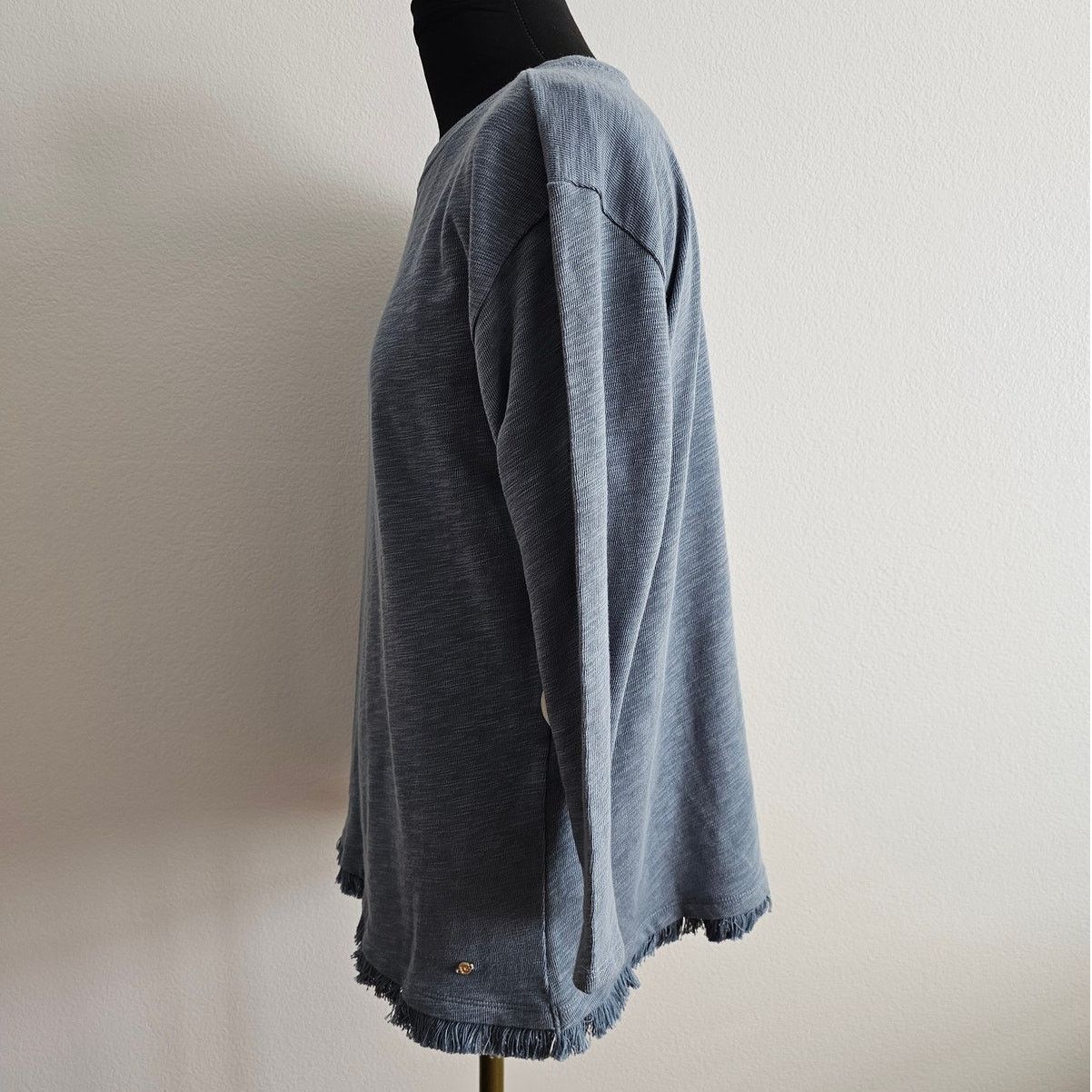 & Other Stories Spartina 449 Hudson Fringe Blue Cotton Sweater Knit Top M Size M / US 6-8 / IT 42-44 - 2 Thumbnail