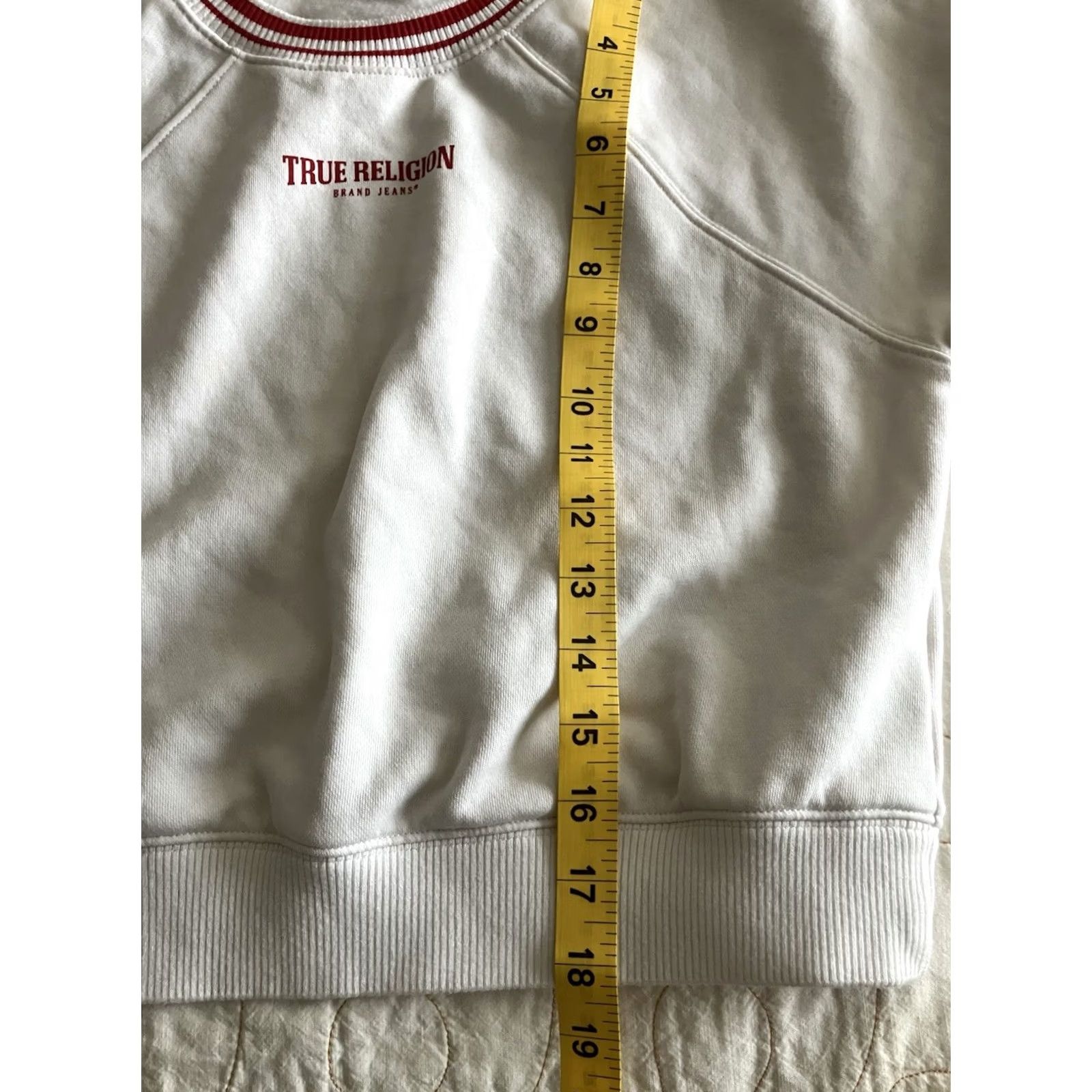 True Religion True Religion Crop Top Shirt Women S White Short Sleeve Crewneck Ringer Pullover Casual Party/Cocktail Travel Size S / US 4 / IT 40 - 5 Thumbnail