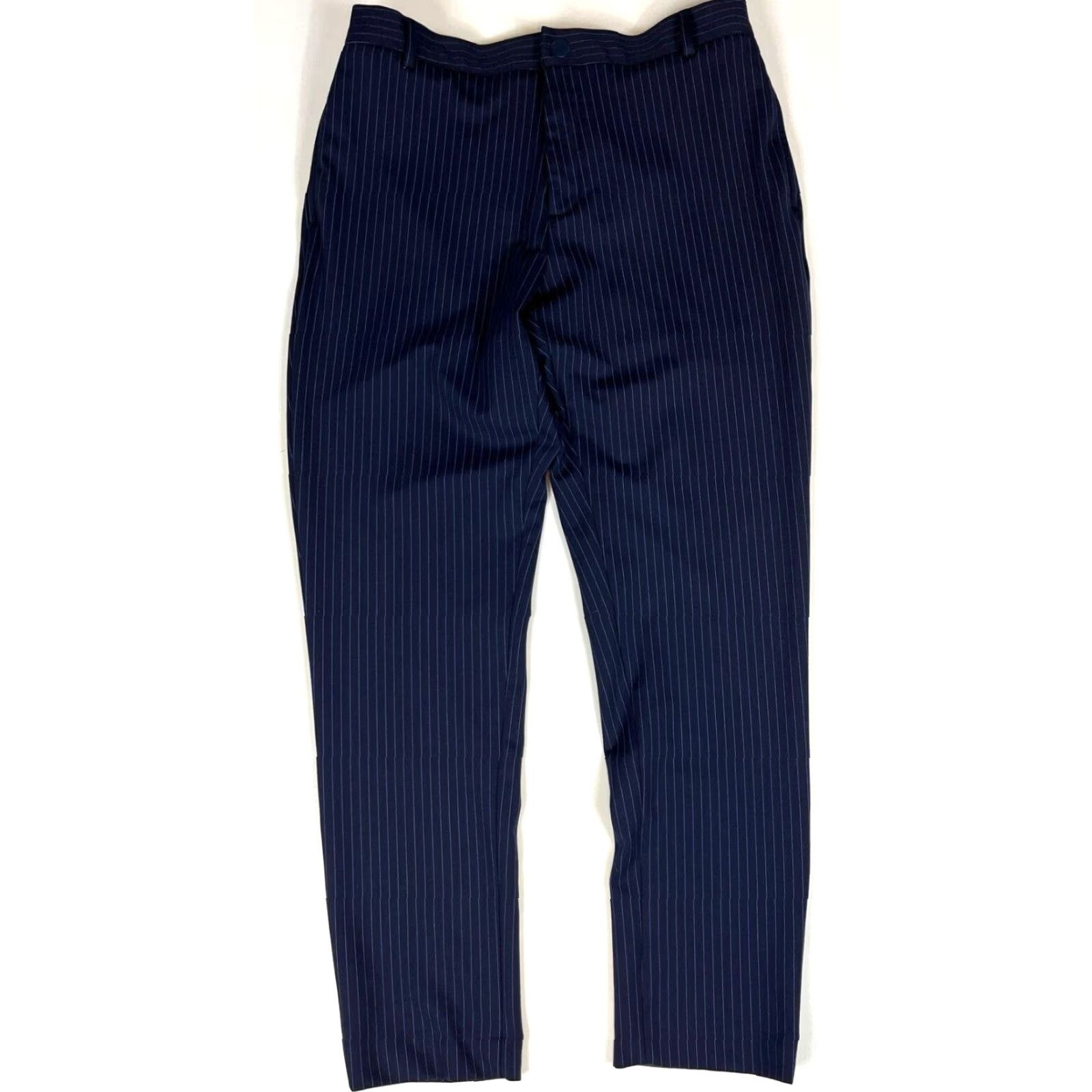 Vintage VINTAGE Men's Rare Rabbit Ander Classic Pin Stripe Trousers Navy 36 Slim Fit Regular Men’s Pants Inseam 31" Size US 36 / EU 52 - 6 Thumbnail