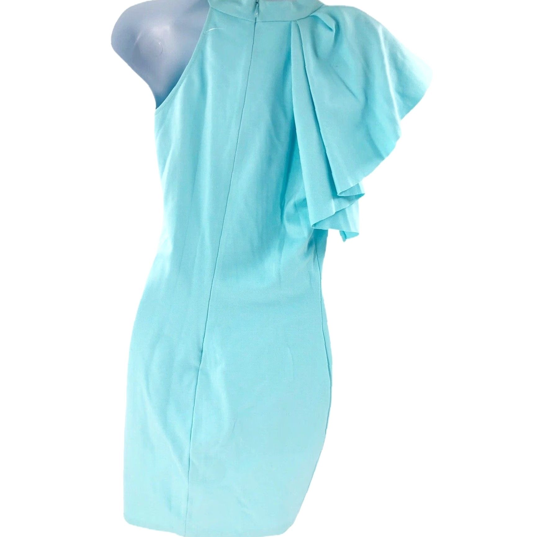 Vintage VINTAGE? No. Love...Ady Dress L Green Mock Neck Ruffle Bodycon Y2K Coquette Sleeveless Knee Length Womens Size L / US 10 / IT 46 - 2 Thumbnail
