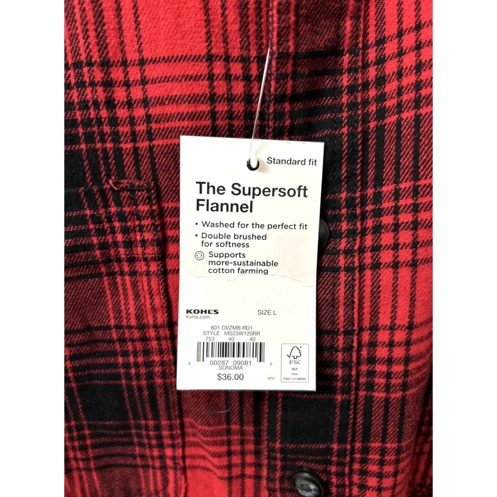 Vintage VINTAGE Sonoma Shirt Mens Large Red Plaid Super Soft Flannel Button Down Long Sleeve Size US L / EU 52-54 / 3 - 5 Thumbnail