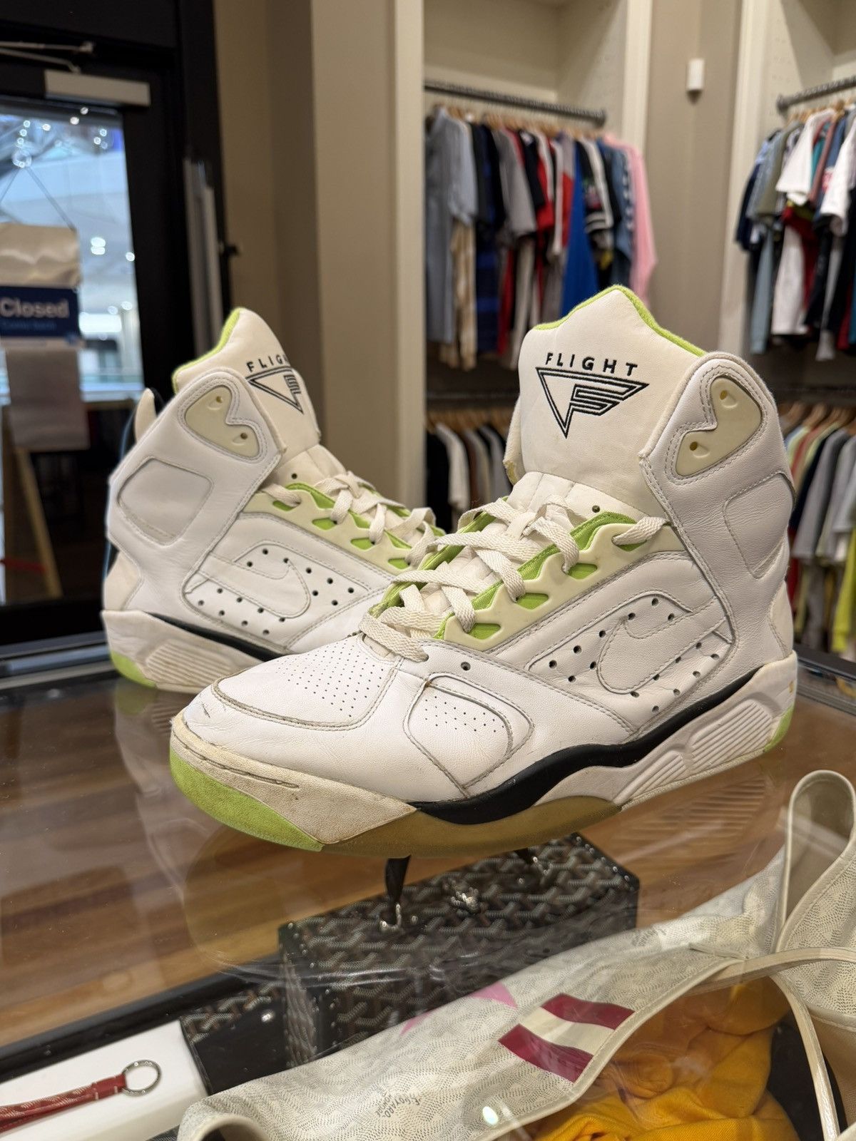 Nike Air Flight Lite High (2008) - White/Citron Size US 13 / EU 46 - 1 Thumbnail