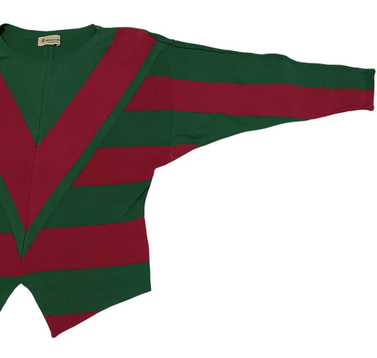 Andreluciano × Aran Isles Knitwear Andre Luciano V Shape Colour Lined Knit Sweater (C3) Size M / US 6-8 / IT 42-44 - 3 Thumbnail