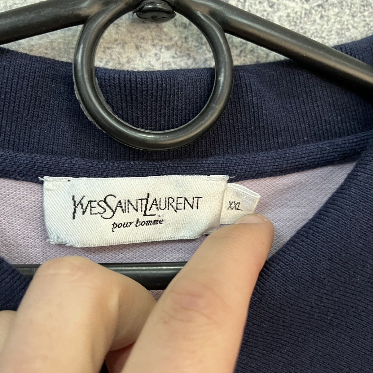 Yves Saint Laurent Yves Saint Lauren big logo blue baggy polo vintage t-shirt Size US XXL / EU 58 / 5 - 9 Thumbnail
