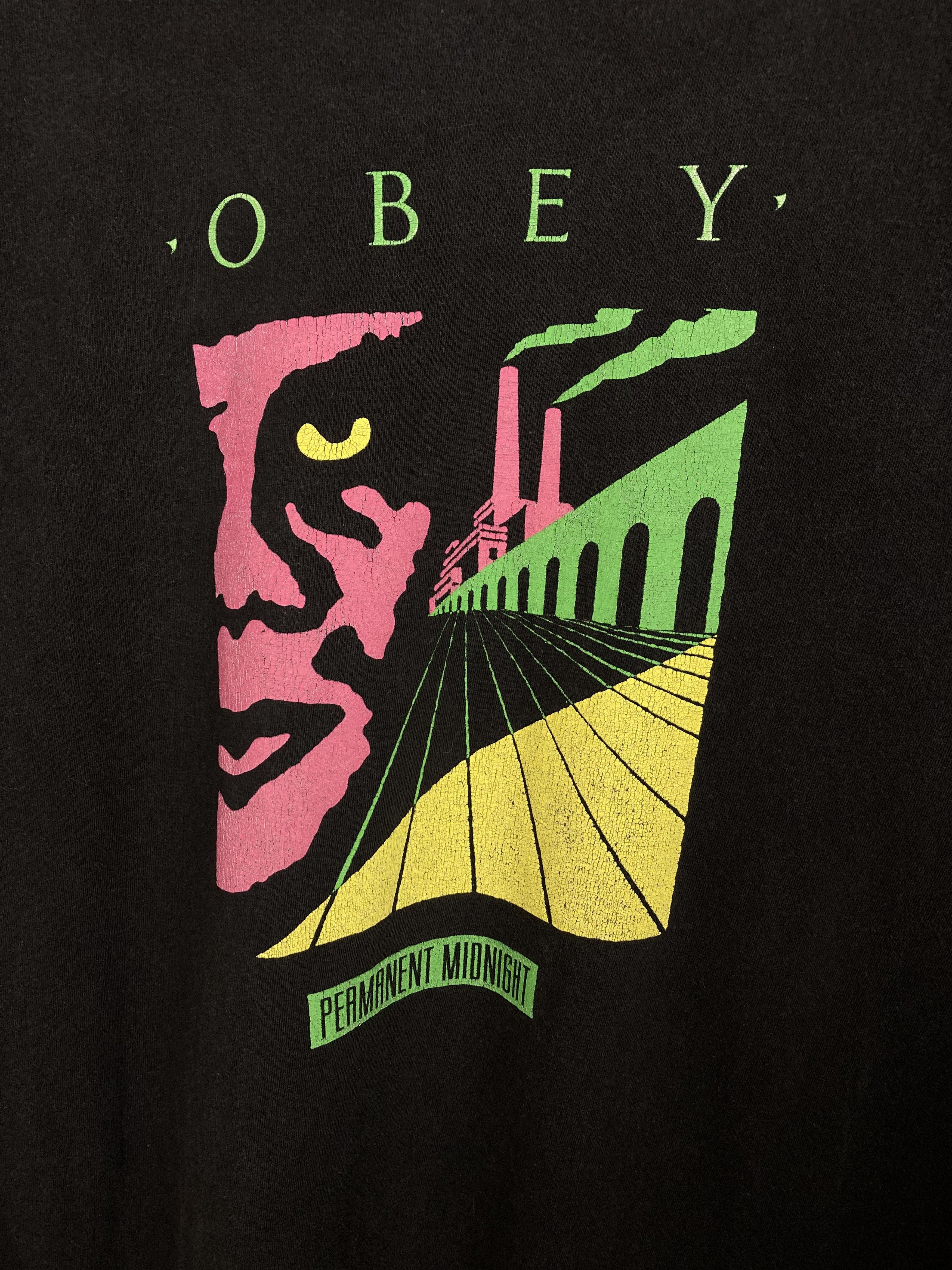 Obey OBEY Permanent Midnight Graphic Print Black Crewneck Tee Size US L / EU 52-54 / 3 - 3 Thumbnail