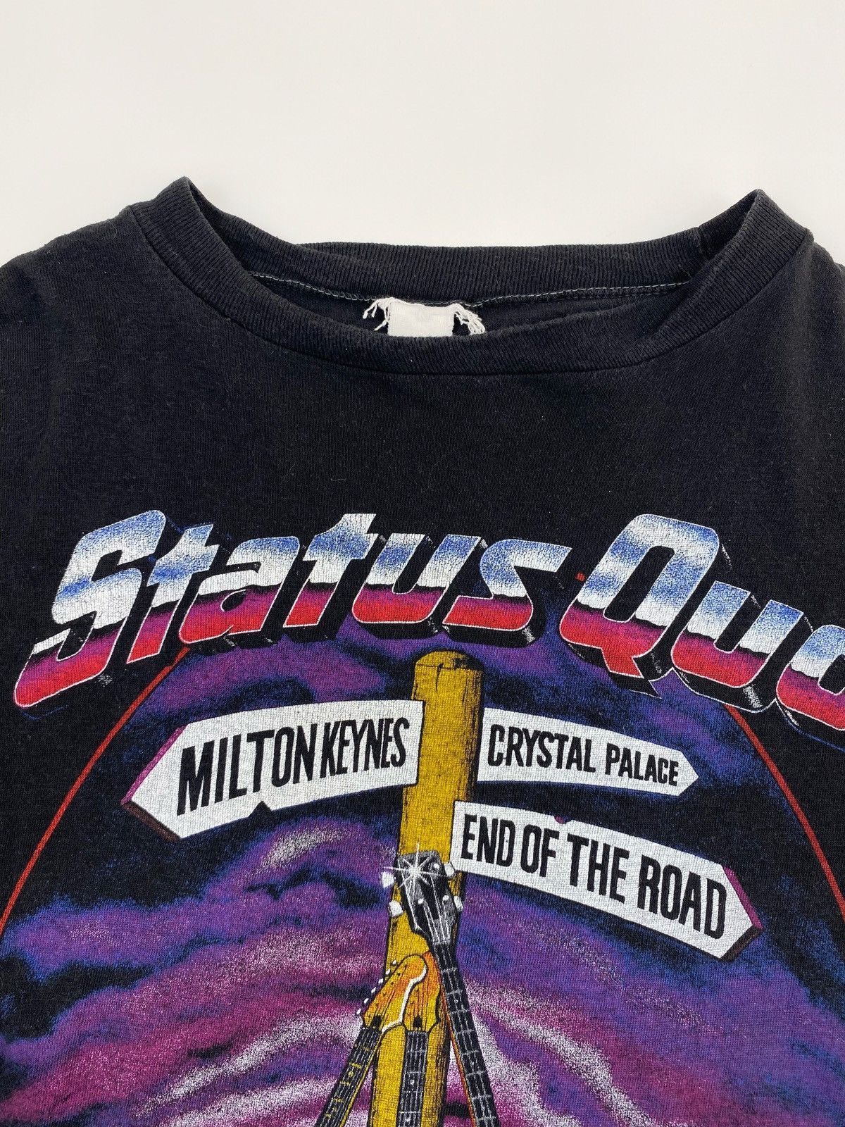 Band Tees 1980’s Vintage Status Quo End Of The Road Tour Cropped Tee Size US S / EU 44-46 / 1 - 3 Thumbnail
