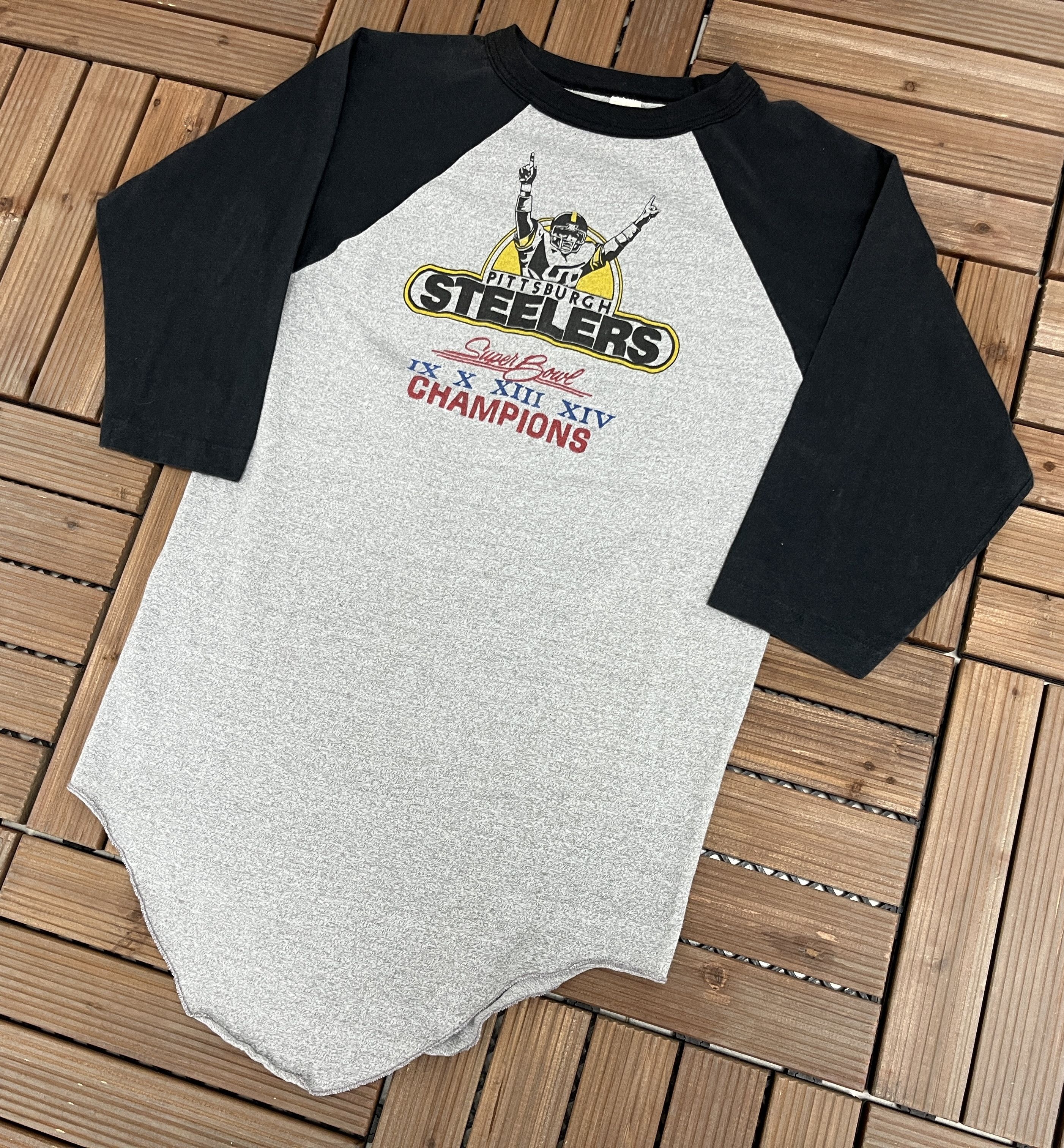 Vintage Pittsburgh Steelers Super Bowl XIV Vintage Grey Tee Size US L / EU 52-54 / 3 - 3 Thumbnail
