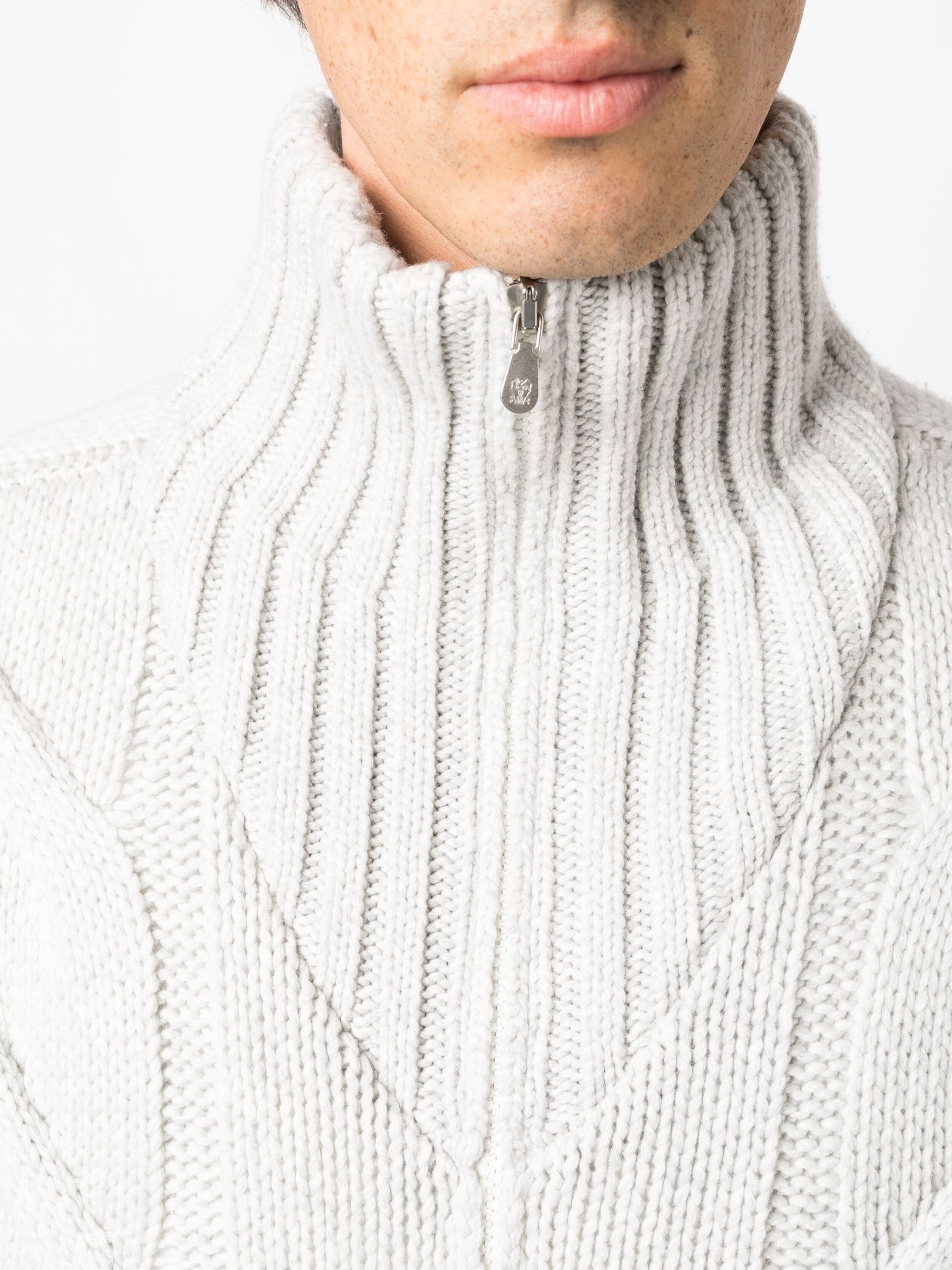 Brunello Cucinelli o1w1db10125 Cashmere Padded Out Sweater in White Size US M / EU 48-50 / 2 - 5 Thumbnail