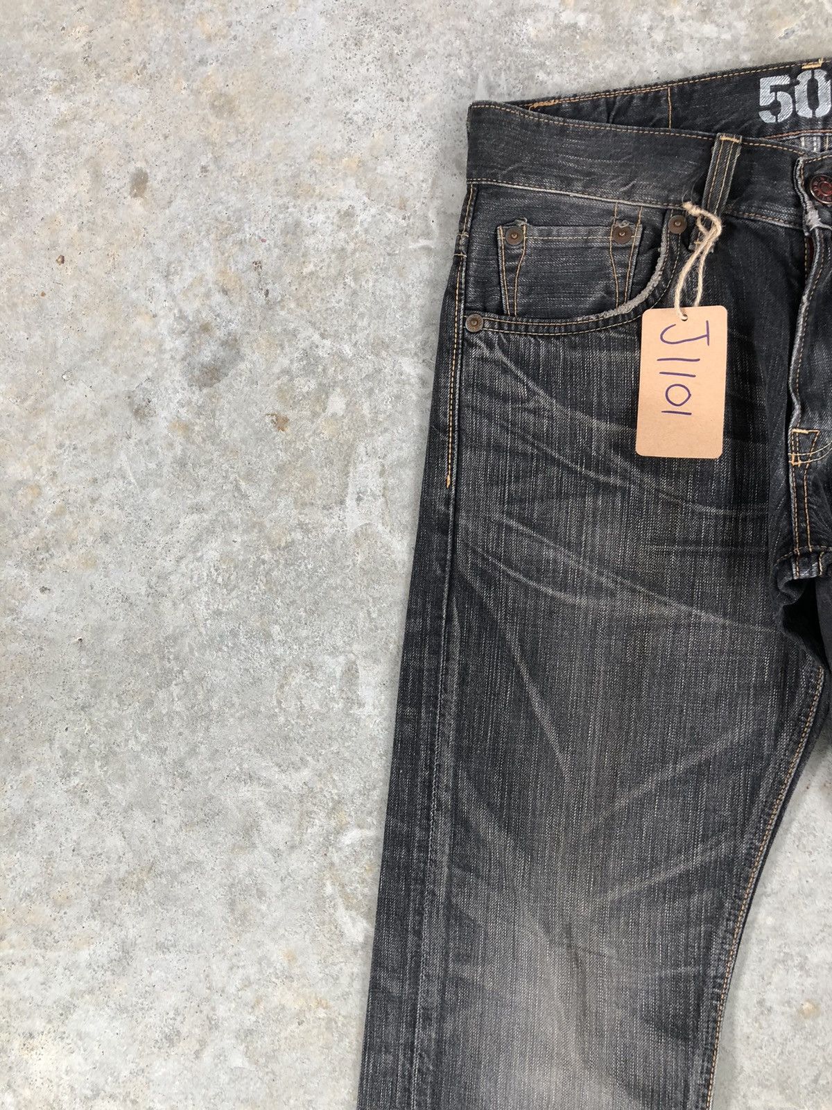 If Six Was Nine Edwin 503 Blue Trip Distressed Jeans Size US 32 / EU 48 - 4 Thumbnail