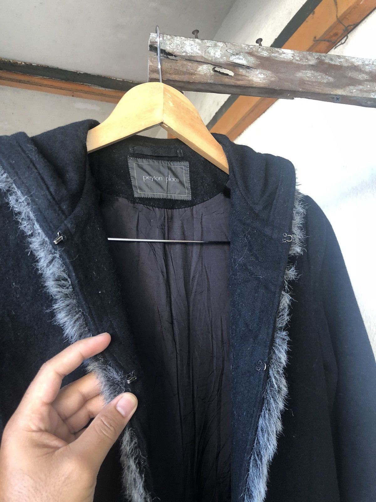 Seditionaries Peyton Place by PPFM Wool Long Jacket With Fur Size M / US 6-8 / IT 42-44 - 10 Thumbnail