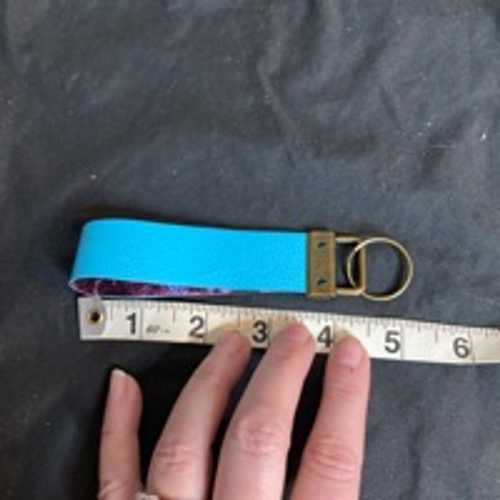 Handmade Handmade Faux Leather Keychain Teal Lightweight & Durable Size ONE SIZE - 4 Thumbnail