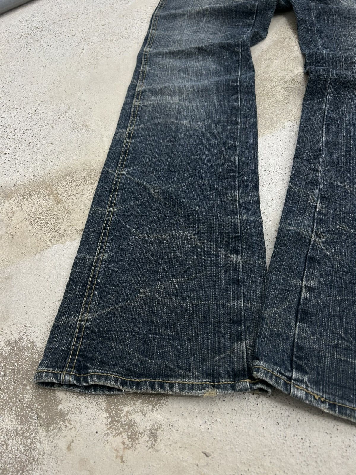 Hysteric Glamour × If Six Was Nine × Japanese Brand Flare Colza Japan Clawn Marks Fade Washed Heavy Whiskered Size US 30 / EU 46 - 4 Thumbnail