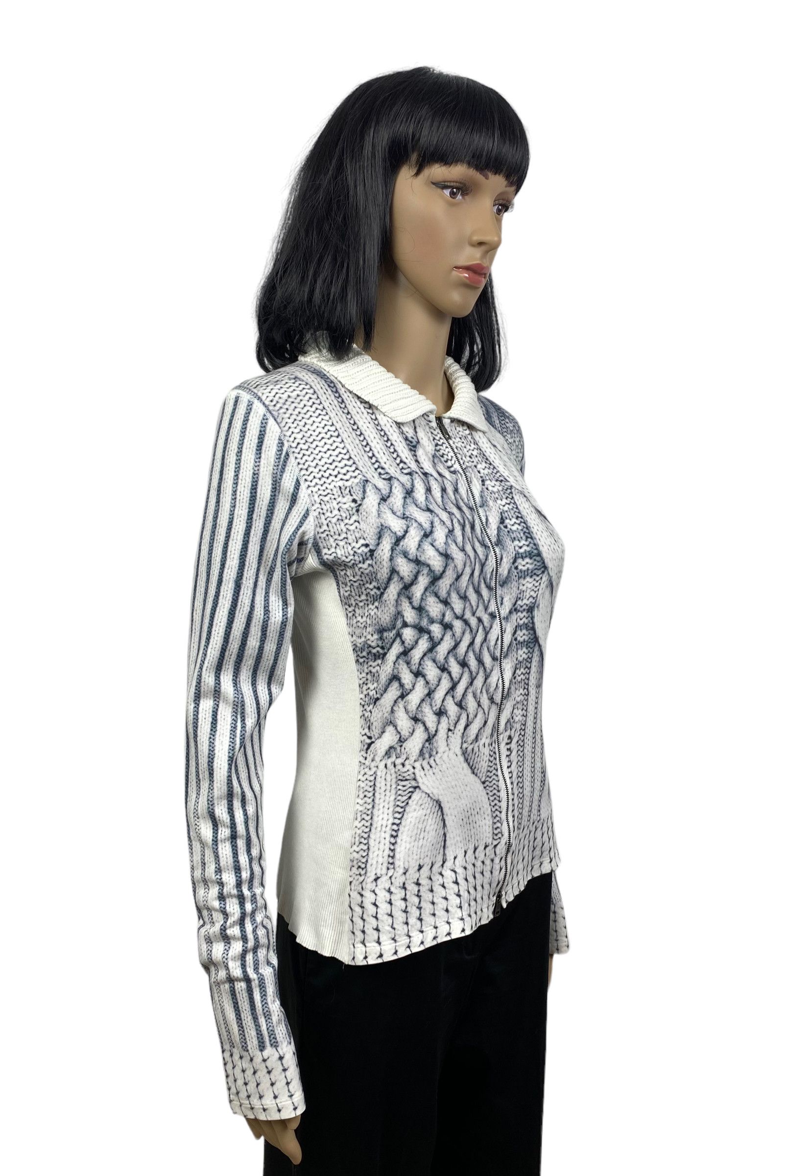 Other marc cain printed collared knit zip sweater size 3 Size L / US 10 / IT 46 - 2 Thumbnail