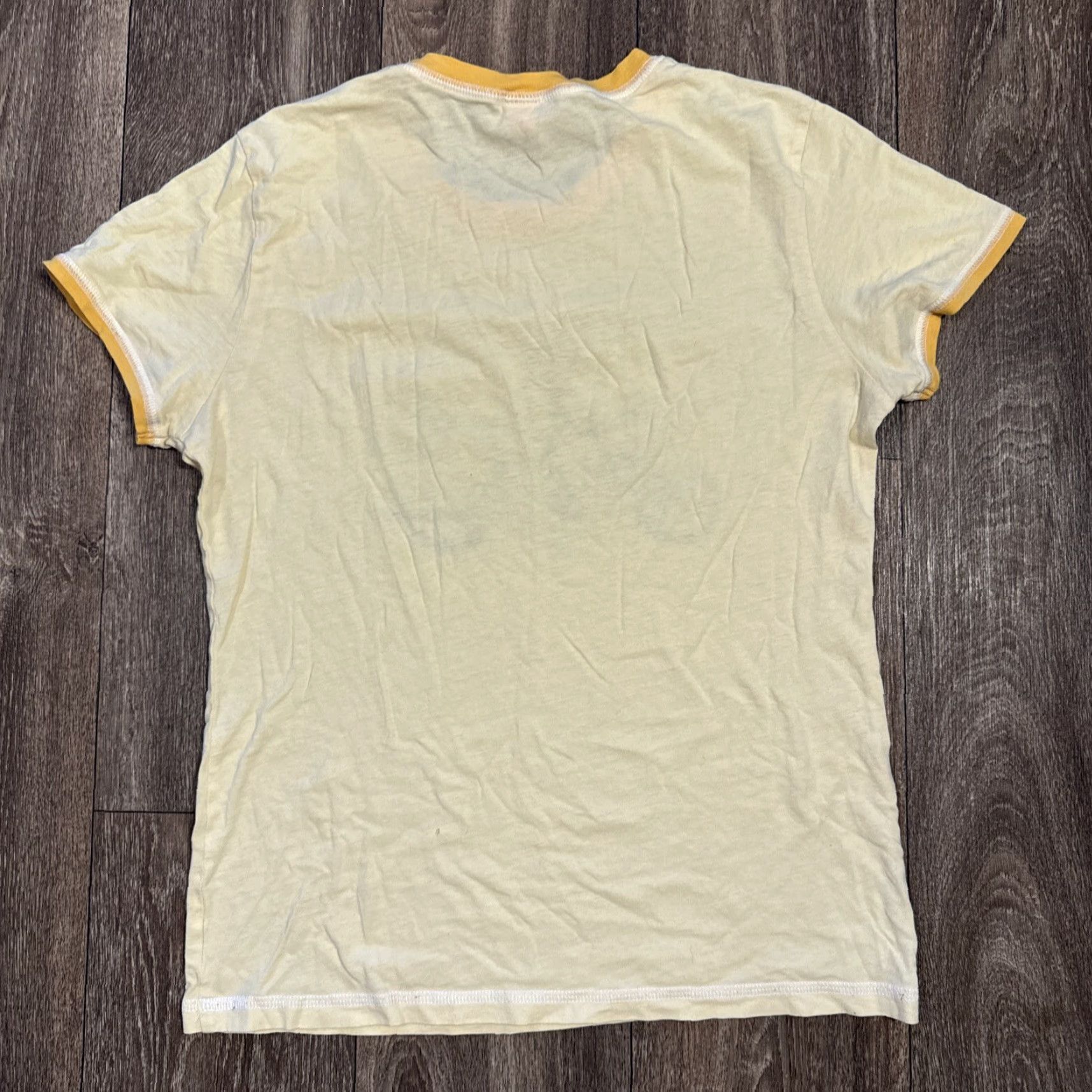 Vintage Vtg Y2K Dog Riding Motorcycle Cute 2000s Yellow Mallcore Ringer T-Shirt Large Size US L / EU 52-54 / 3 - 6 Thumbnail