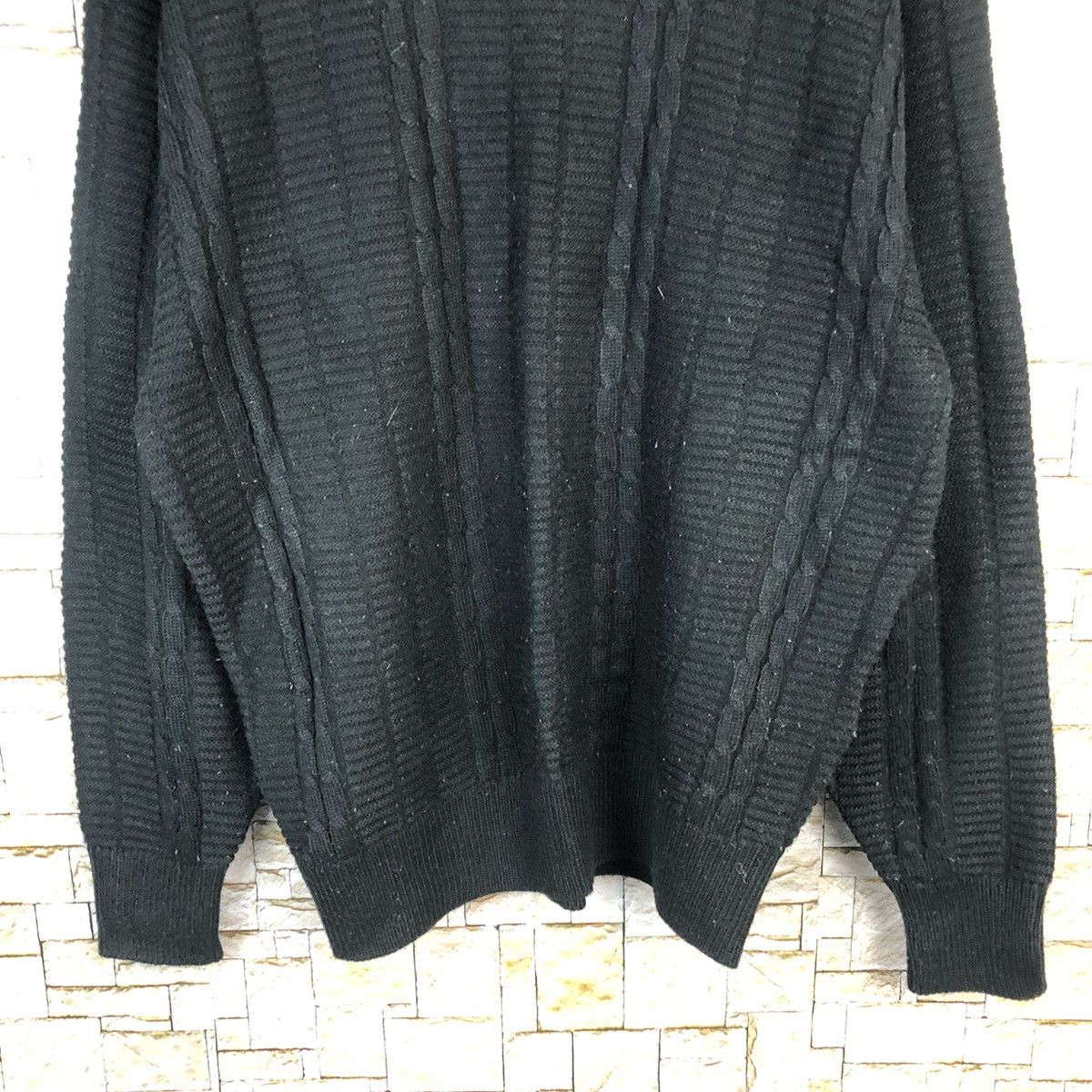 Homespun Knitwear × Japanese Brand × Vintage Japanese Brand Black cable Knitwear #A1082 Size US M / EU 48-50 / 2 - 6 Thumbnail