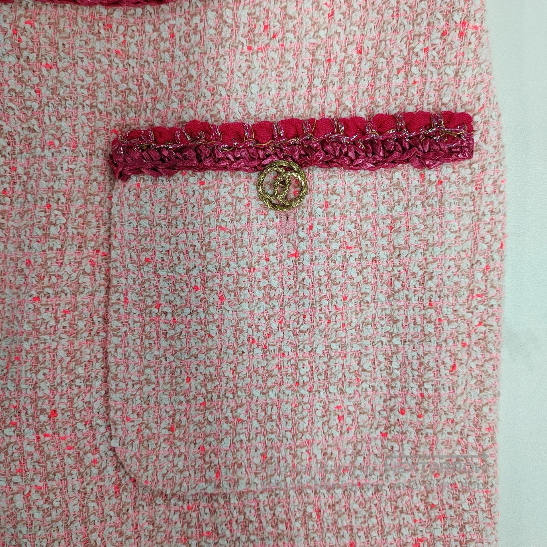 Chanel Chanel Early Spring Vacation Series Pink Patchwork Woven L Size 37" - 3 Thumbnail
