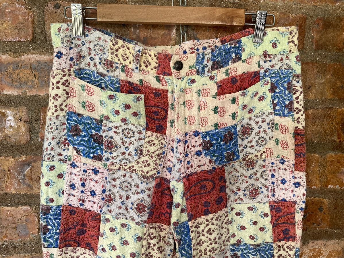 Super Lovers 1990s MU CHA CHA Japan Patchwork Flare bush Pants Size US 31 - 3 Thumbnail