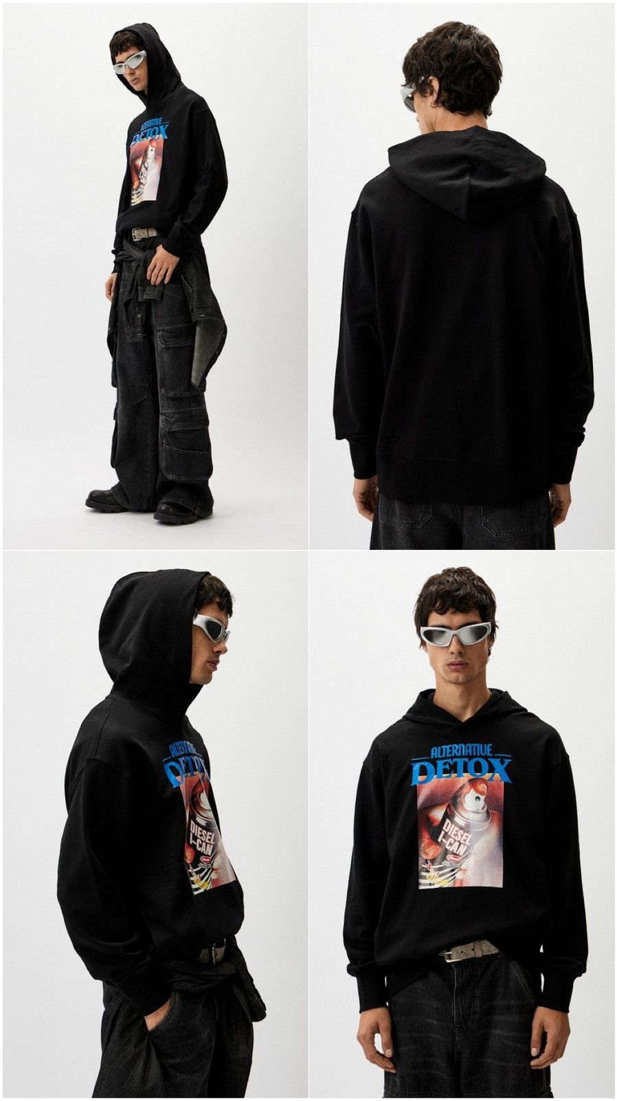 Diesel 🔥 NWT Diesel “Alternative Detox” Graphic Hoodie Black Size M Size US M / EU 48-50 / 2 - 2 Thumbnail