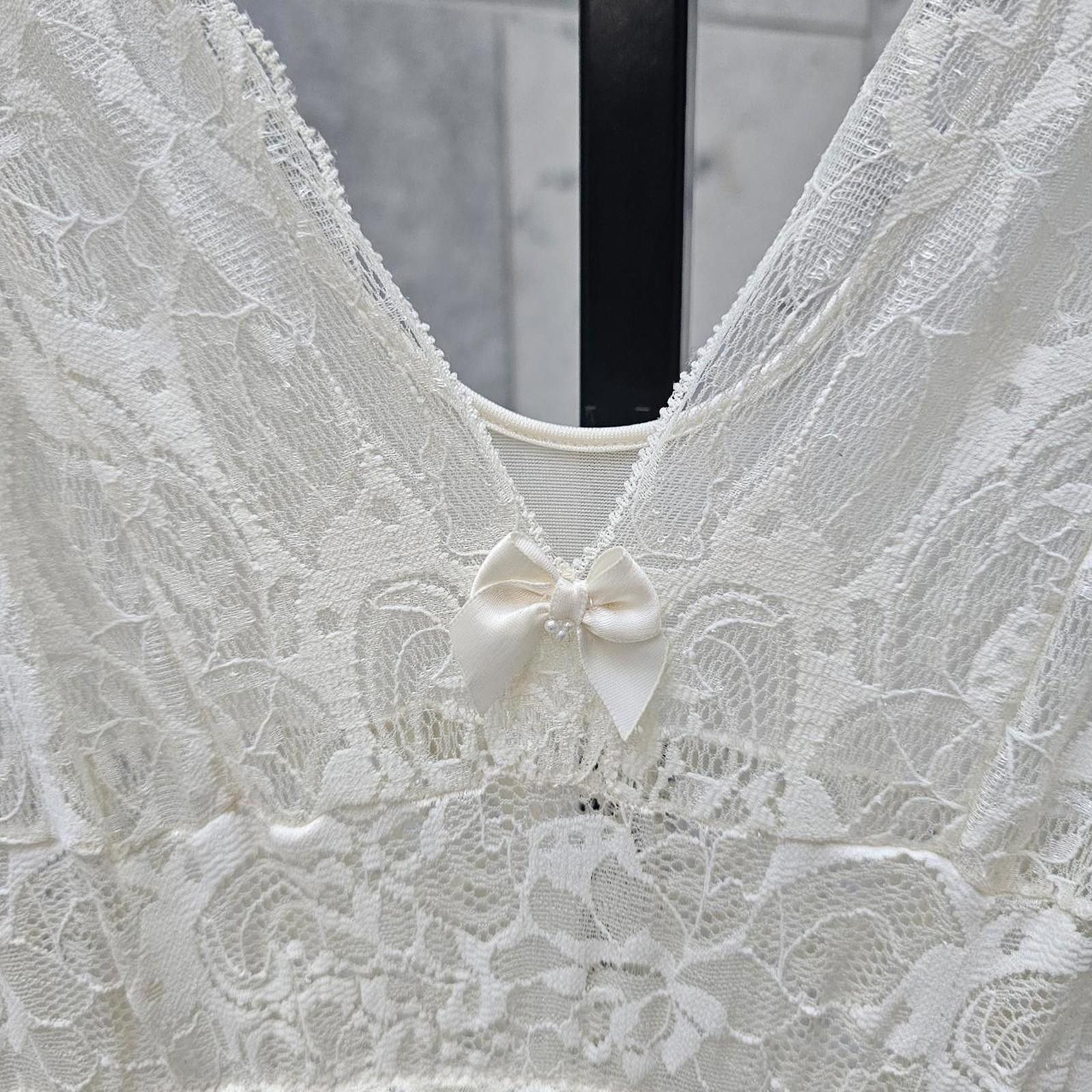 Other Women's Cream Vintage Lace Slip Dress Size S / US 4 / IT 40 - 6 Thumbnail