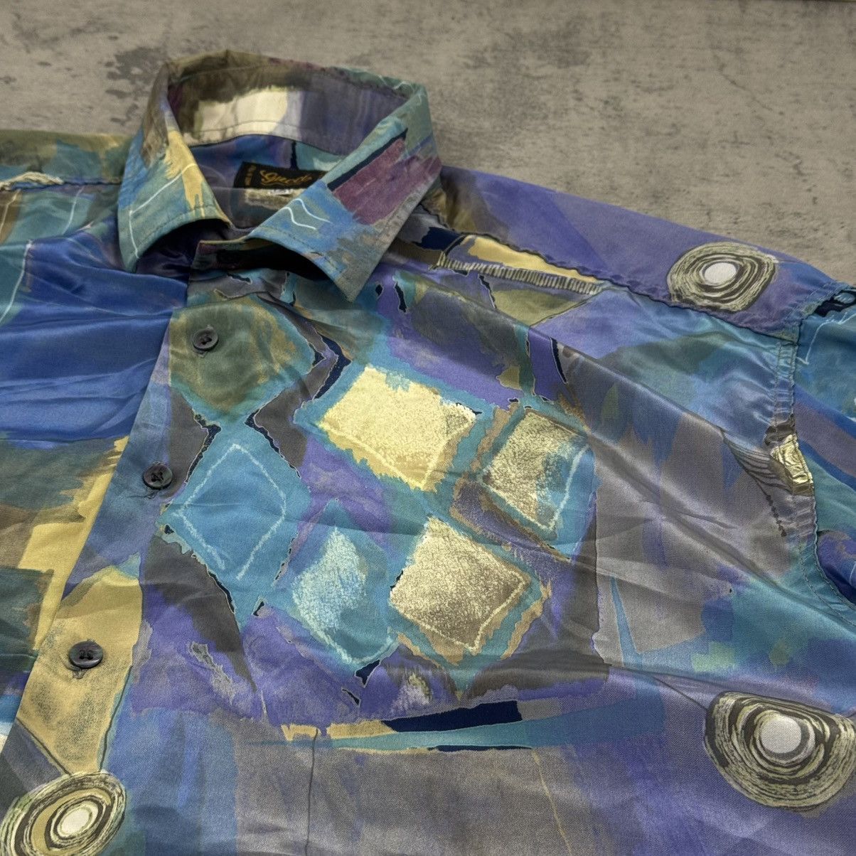 Gucci Vintage 90s Gucci Abstract Art 100% Silk Shirt Made in Italy Size US M / EU 48-50 / 2 - 5 Thumbnail