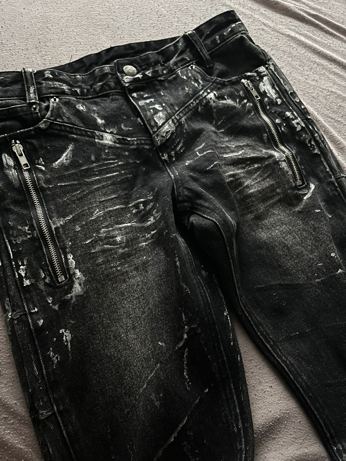 Other lamentist flared jeans in silver waxed asphalt grey denim Size US 30 / EU 46 - 1 Thumbnail