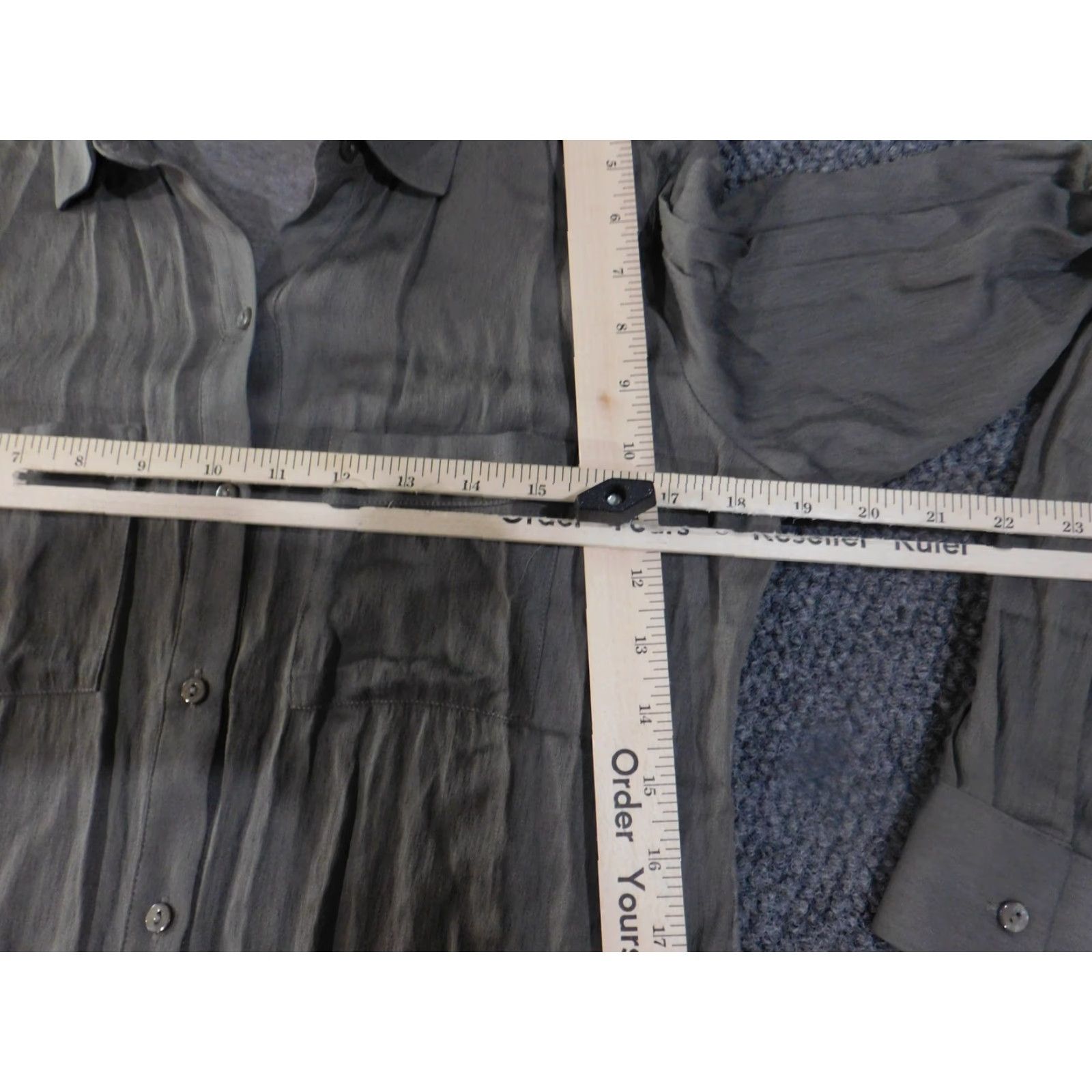 Loft LOFT Shirt Womens Small Gray Button Front Layered Long Sleeve Top Size S / US 4 / IT 40 - 7 Thumbnail