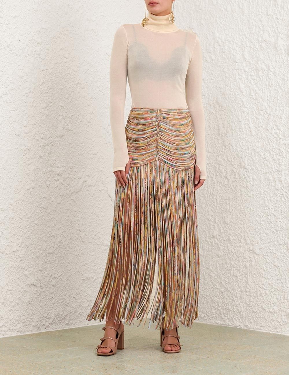 Zimmermann oc11z0925 Pavilion Rouleaux Maxi Skirt in Multicolor Size 30" / US 8 / IT 44 - 7 Thumbnail
