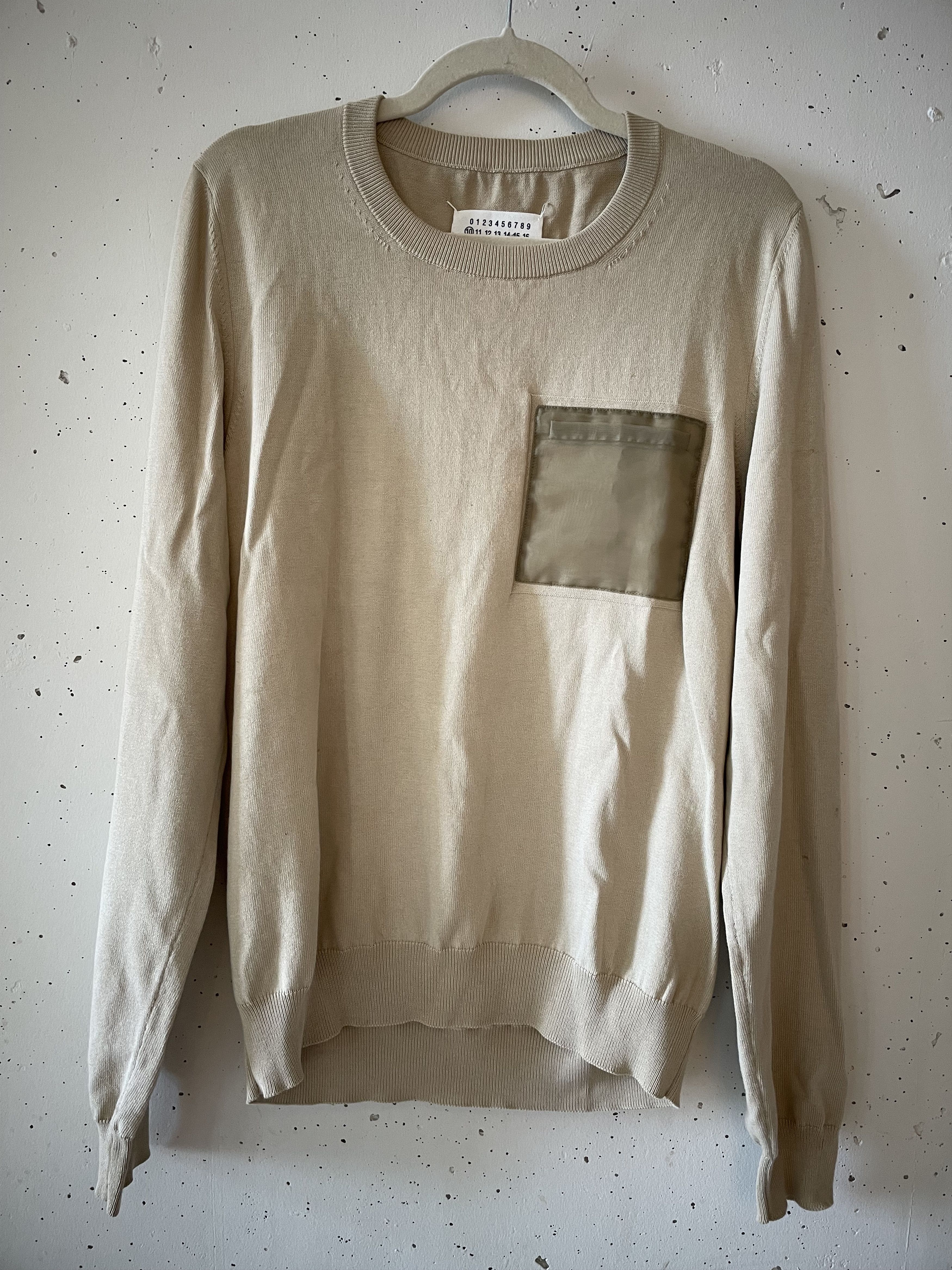 Maison Margiela Maison Margiela Beige Front Pocket Sweater Size US S / EU 44-46 / 1 - 4 Thumbnail