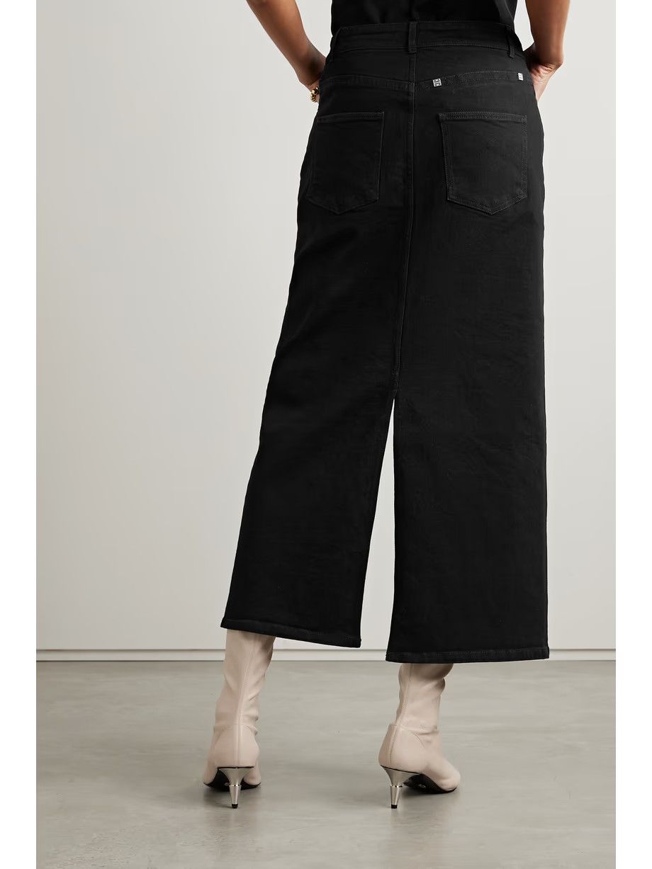 Givenchy o1y0925 Denim Midi Skirt in Black Size 30" / US 8 / IT 44 - 3 Thumbnail