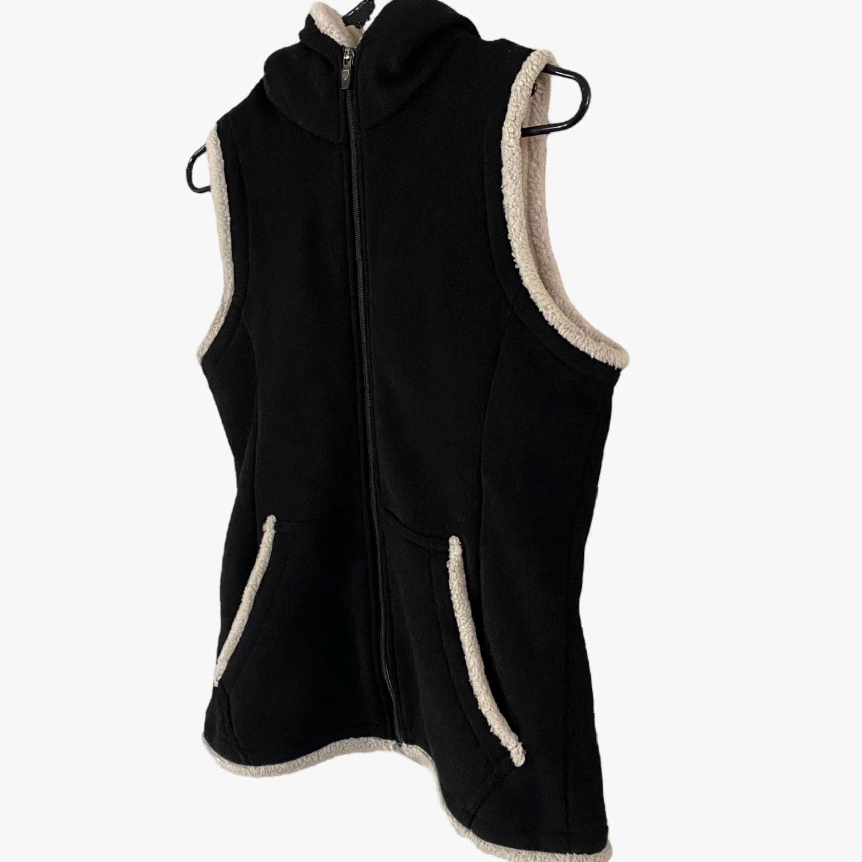 Vintage Kuhl Vest Hooded Alfpaca Fleece Sherpa Full-Zip Insulated Black Women's Small Size S / US 4 / IT 40 - 2 Thumbnail