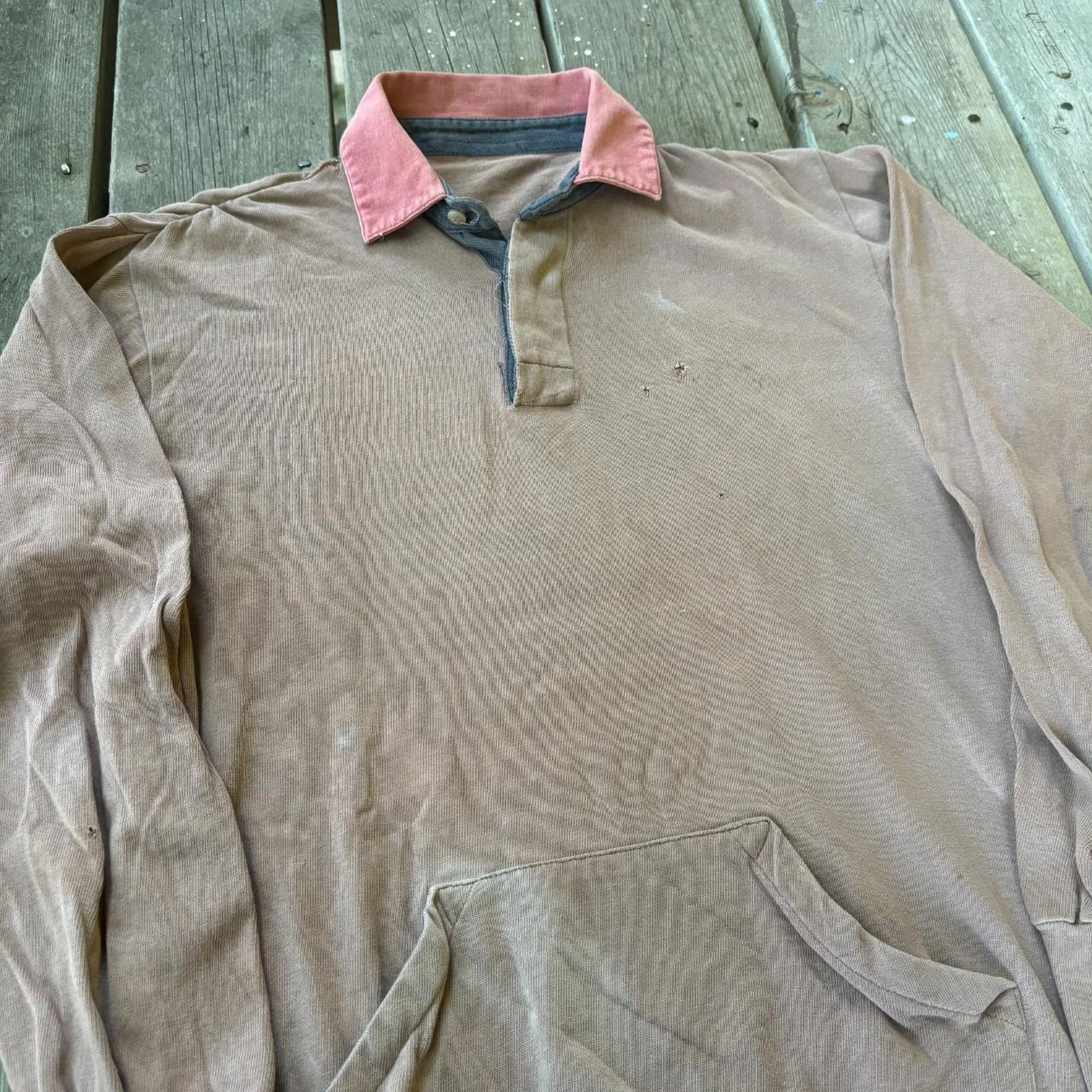 Vintage True vintage 60s collared cotton mens sweatshirt, two tone Size US L / EU 52-54 / 3 - 4 Thumbnail