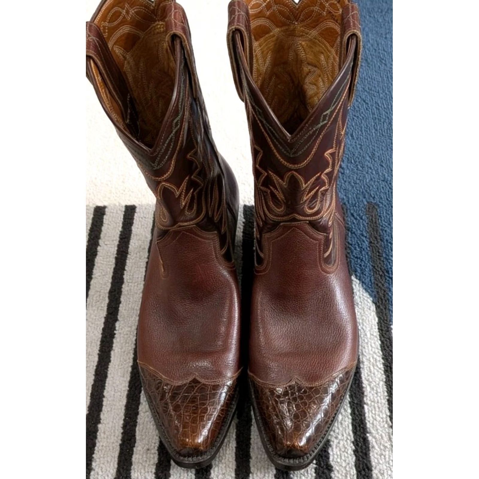 Vintage VINTAGE LeeKee Kowloon Boots Cowboy Western Leather Handmade Hong Kong Brown Size 10-11 Mens Size US 10 / EU 43 - 5 Thumbnail