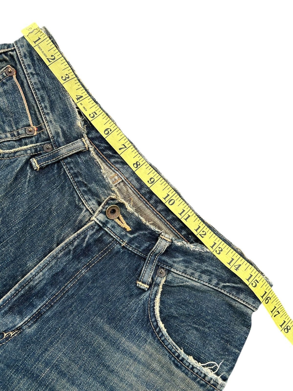 Kapital Thrashed Vintage Edwin 505 Selvedge Rusty Denim Jeans Size US 32 / EU 48 - 16 Thumbnail
