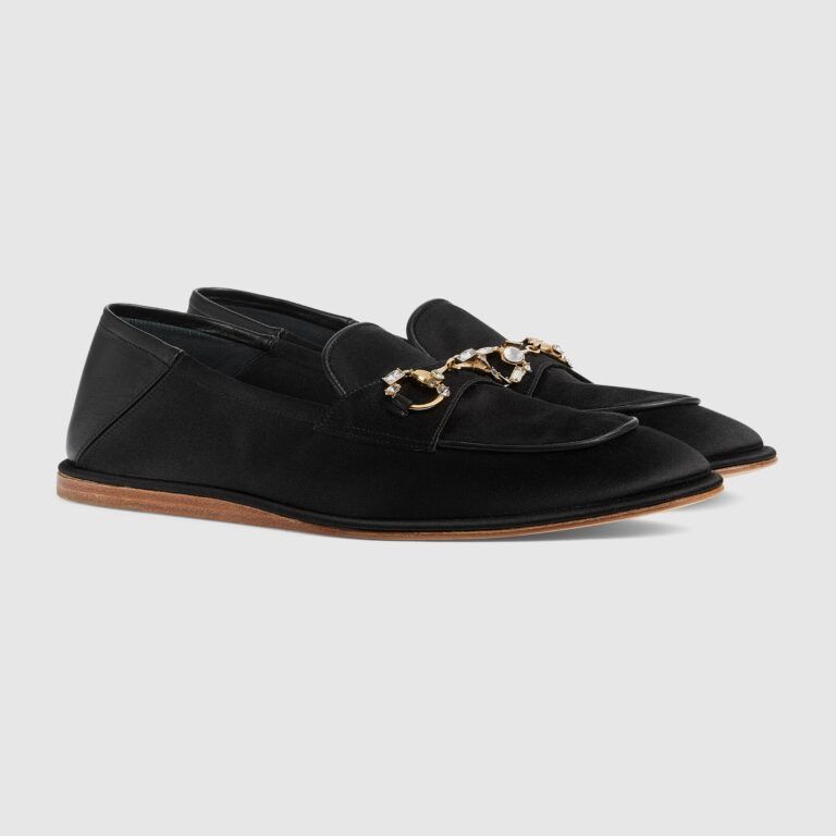 Gucci o1s1wg110125 Horsebit Loafers With Crystals in Black Size US 10 / IT 40 - 2 Thumbnail
