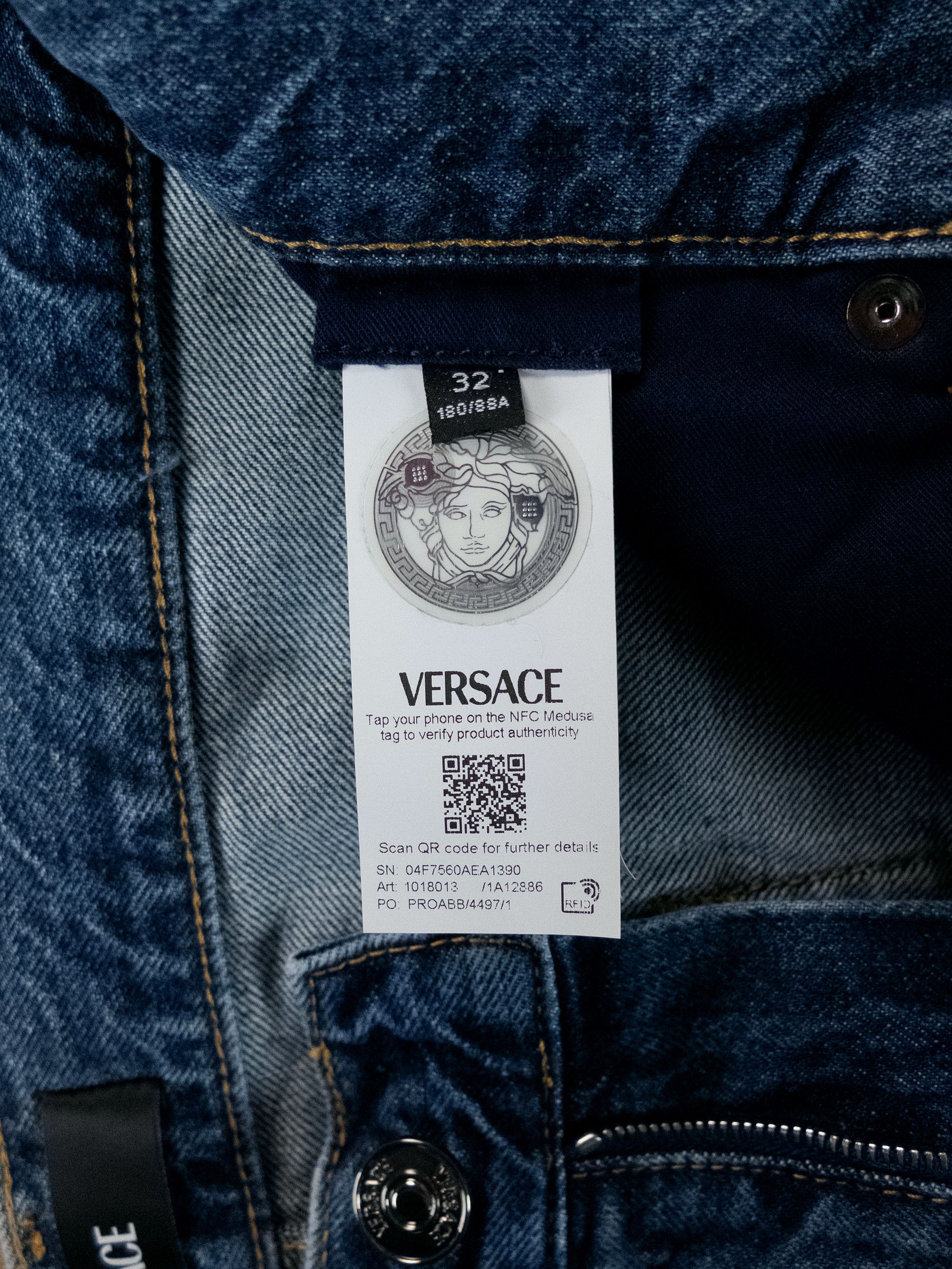 Versace VERSACE blue jeans with barocco print lower cuffs Size 32 q Size US 32 / EU 48 - 11 Thumbnail