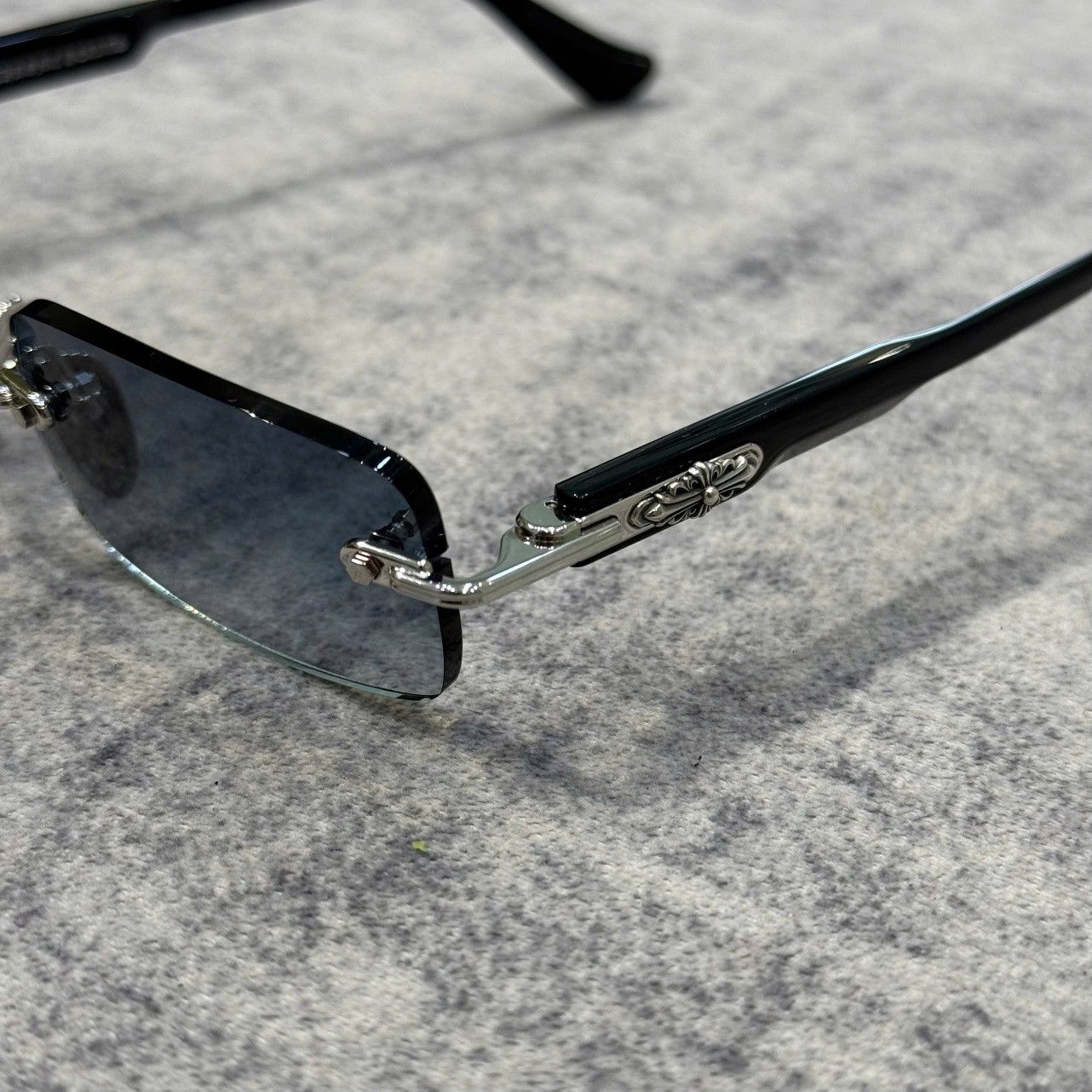 Chrome Hearts DEEP I SHINY SILVER BLACK PLASTIC - SUN Size ONE SIZE - 2 Thumbnail