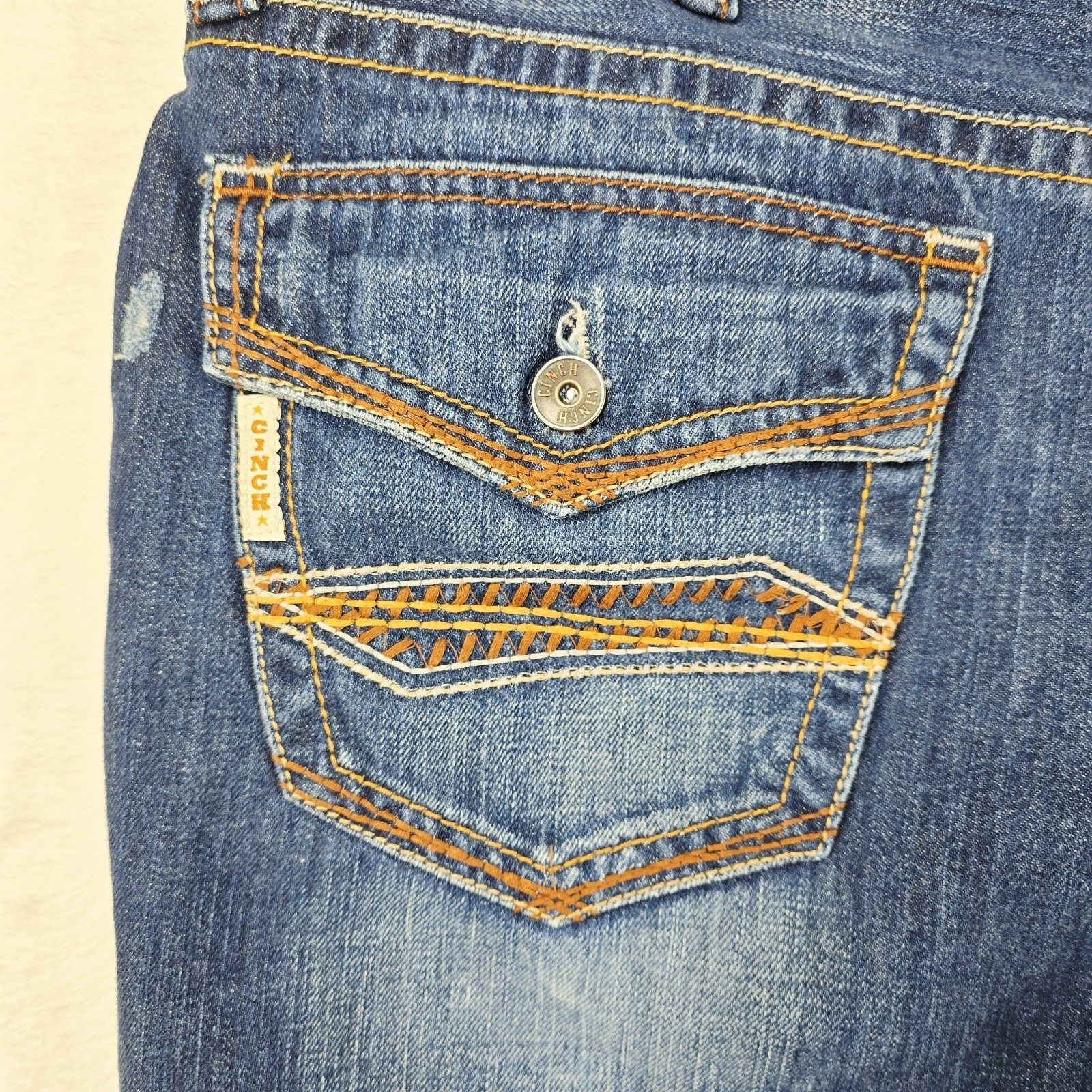 CINCH Cinch Jace Jeans Men's Fits 38x31 Distressed Flap Pockets Size US 38 / EU 54 - 10 Thumbnail