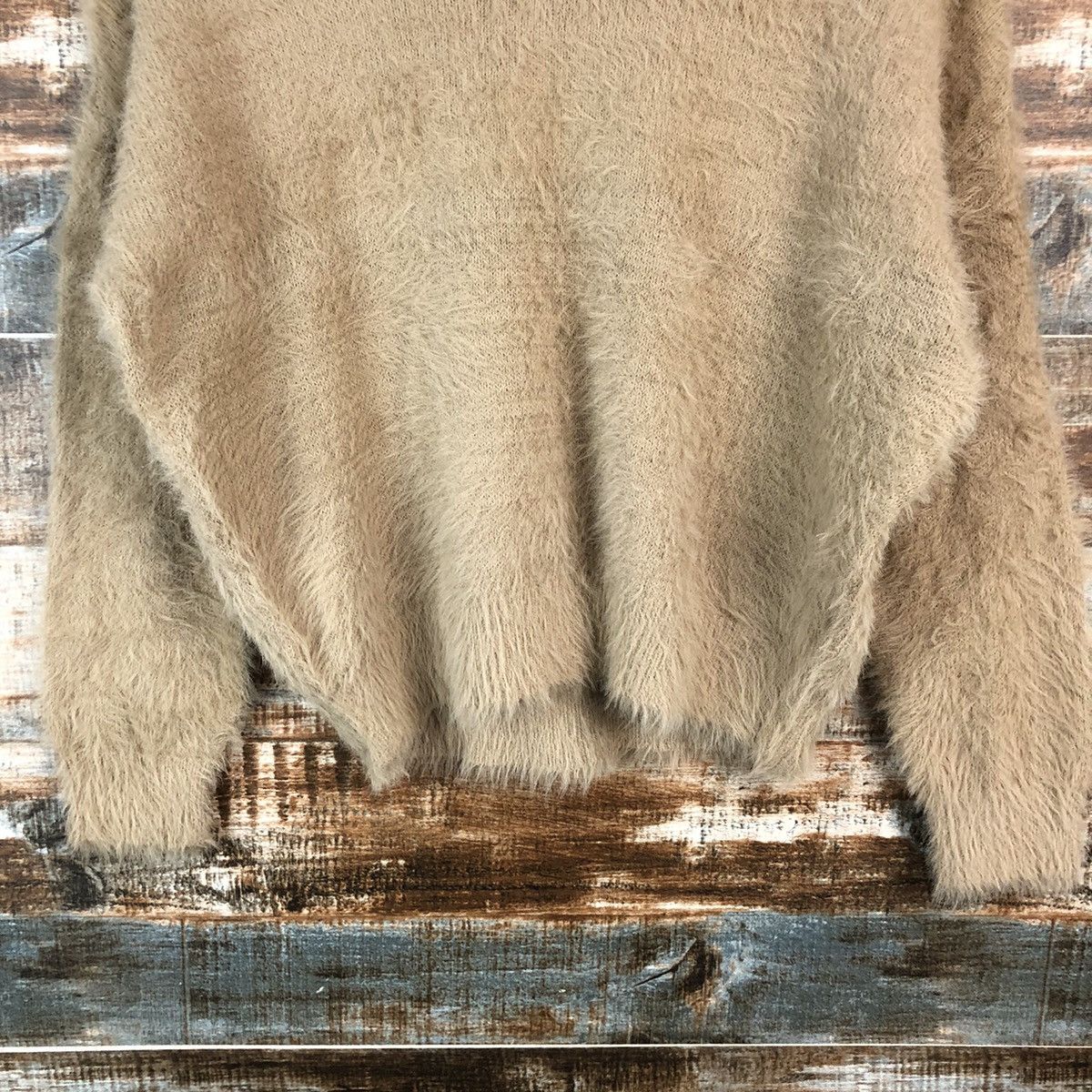 Homespun Knitwear DLL Ingni Brown shaggy fur Mohair Knitwear #C048 Size M / US 6-8 / IT 42-44 - 6 Thumbnail