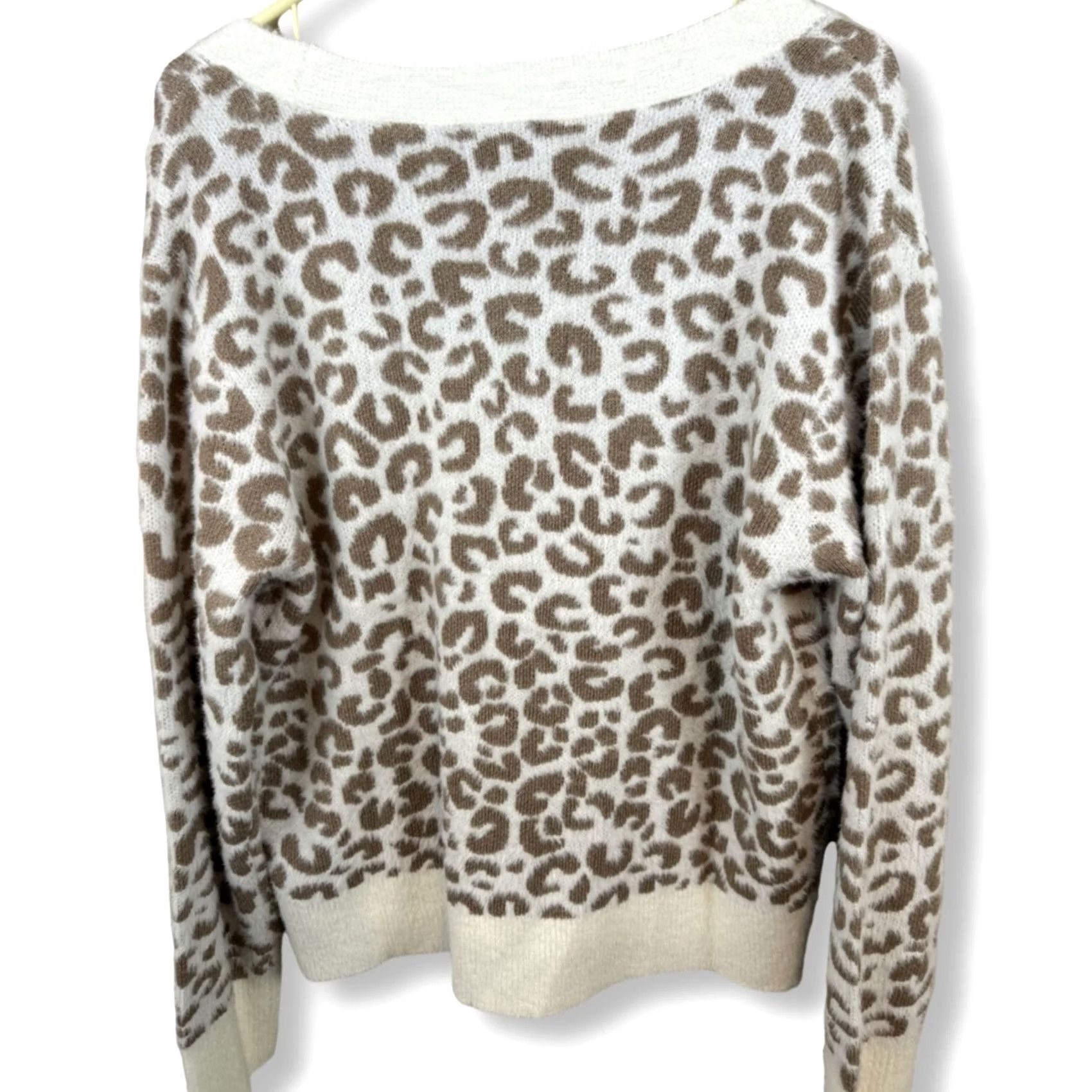 Vintage Violets & Roses Cardigan Sweater Women's XL Tan Brown Knit Open Front W 50 Beige Raglan Sleeve Size XL / US 12-14 / IT 48-50 - 2 Thumbnail