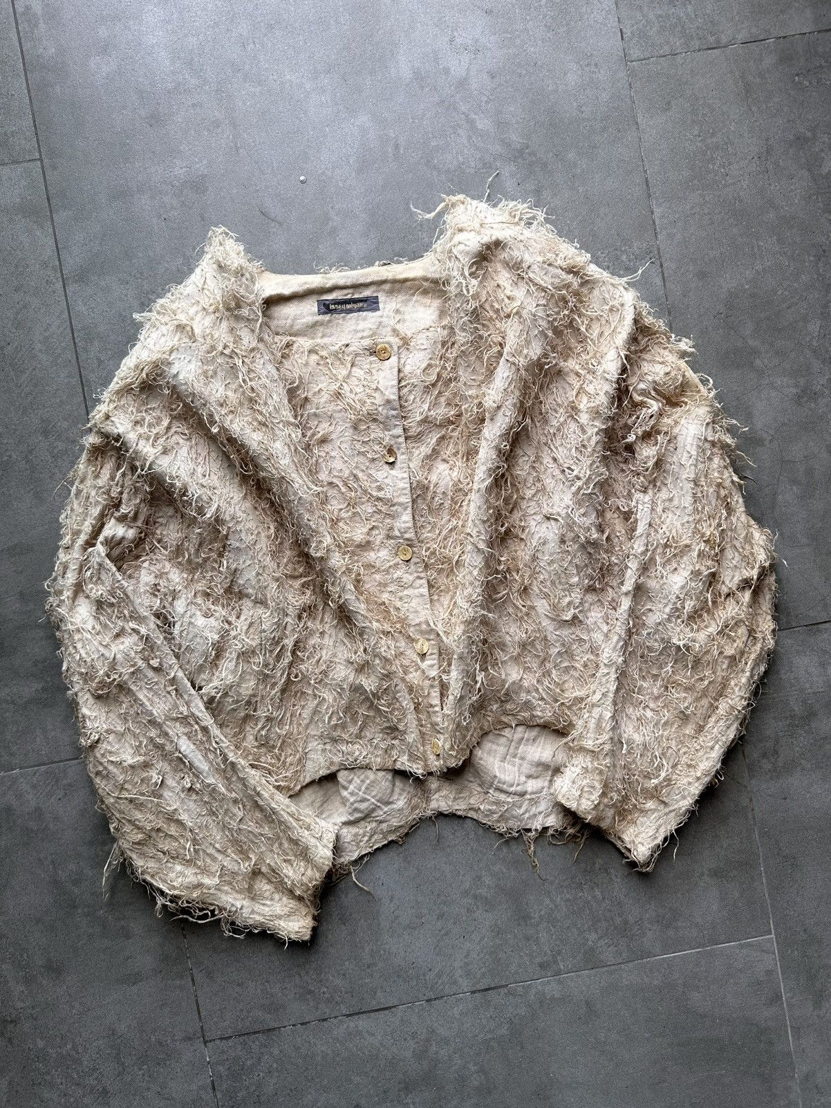 Issey Miyake 1980s ISSEY MIYAKE TEXTURED LINEN JACKET Size US M / EU 48-50 / 2 - 2 Thumbnail