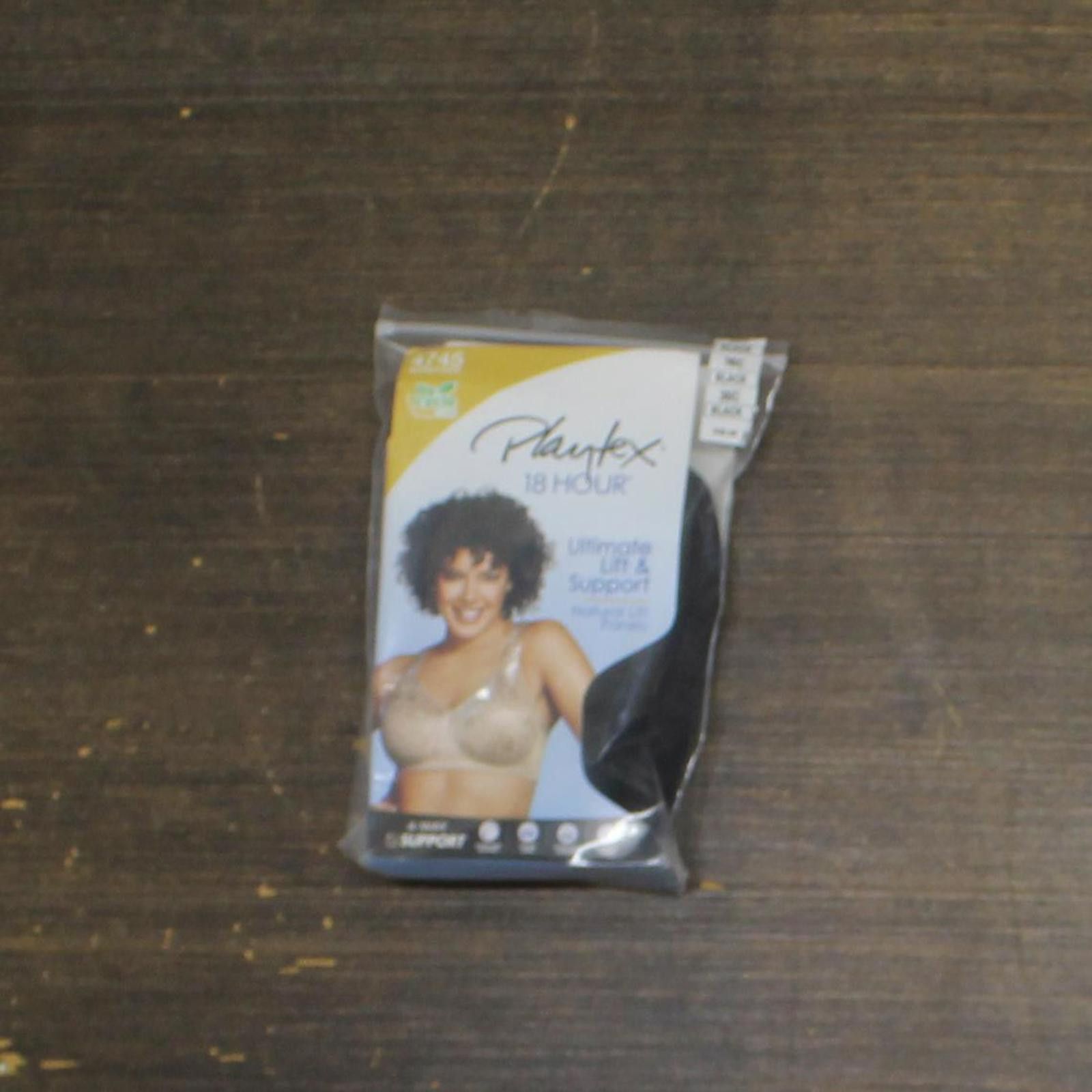 Designer NWT Playtex 18 Hour Lift & Support Wireless Bra Usblack 36C, Women's