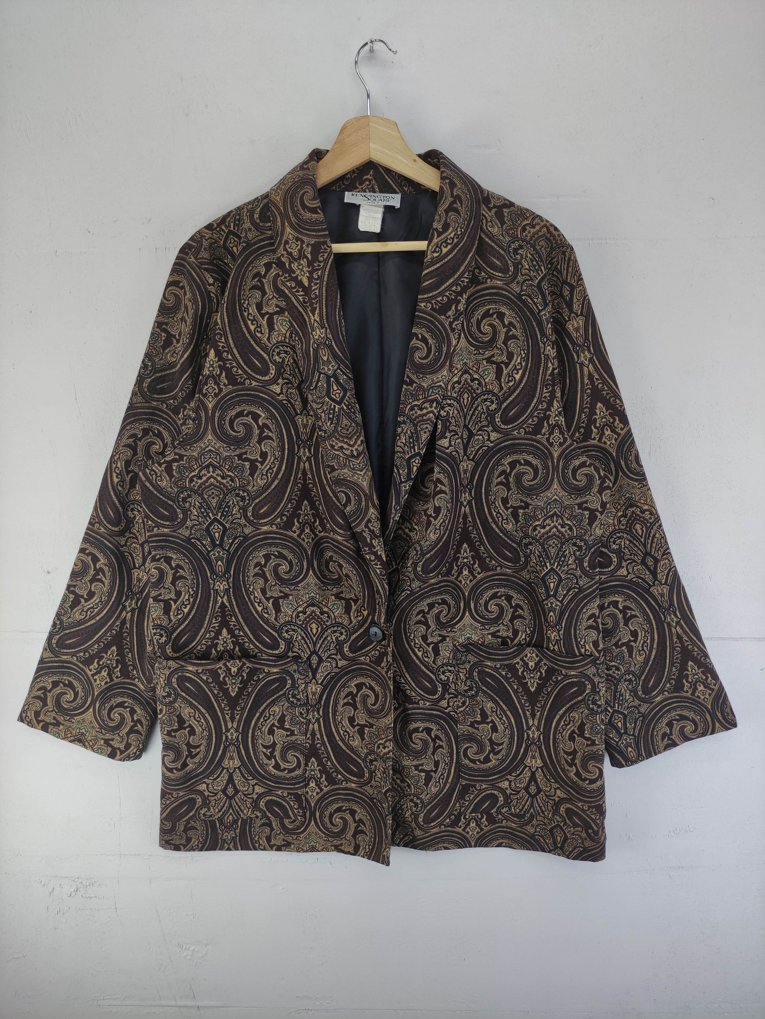 Japanese Brand Vintage Kensington Paisley Design Coat Blazer Jacket Size L / US 10 / IT 46 - 1 Thumbnail