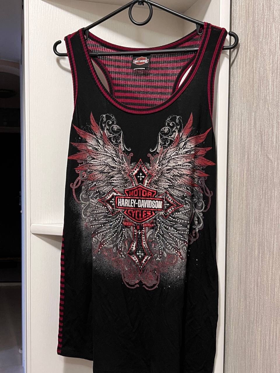 Harley Davidson × Vintage Vintage Y2K HARLEY DAVIDSON TANK TOP CRYSTAL Rhinestones Size M / US 6-8 / IT 42-44 - 2 Thumbnail