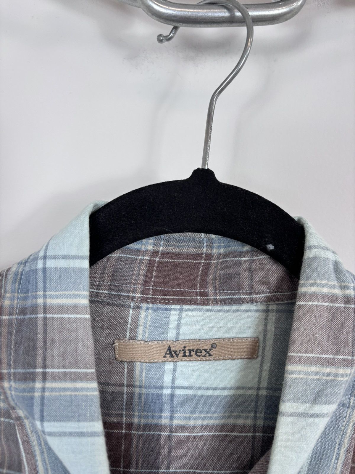 Avirex Vintage Avirex Plaid Check Blue Brown Short Sleeve Shirt Size US XXL / EU 58 / 5 - 11 Thumbnail